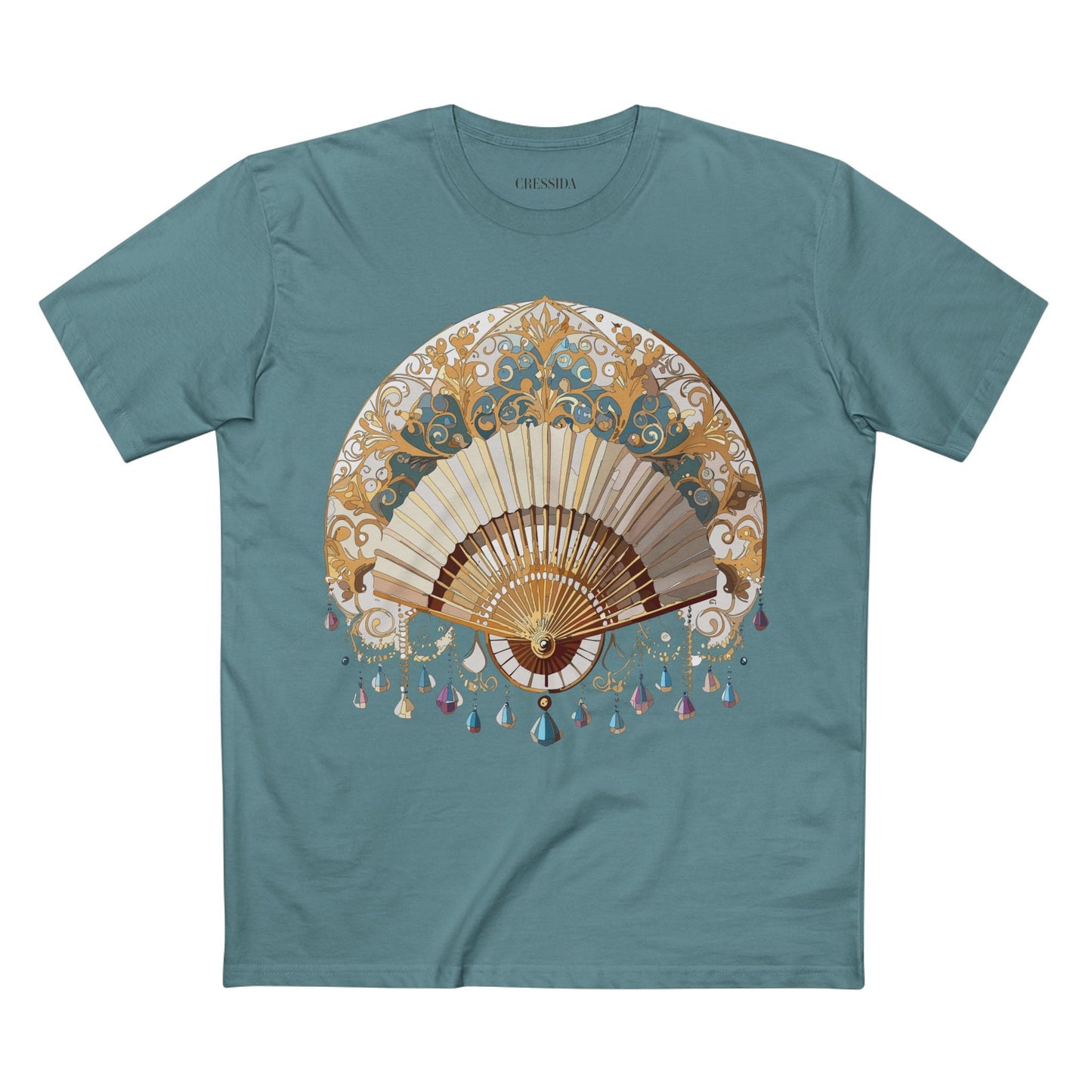 Antique Fan Graphic Design T-Shirt Unisex 100 Cotton Floral Carnival Artwork Tee 23