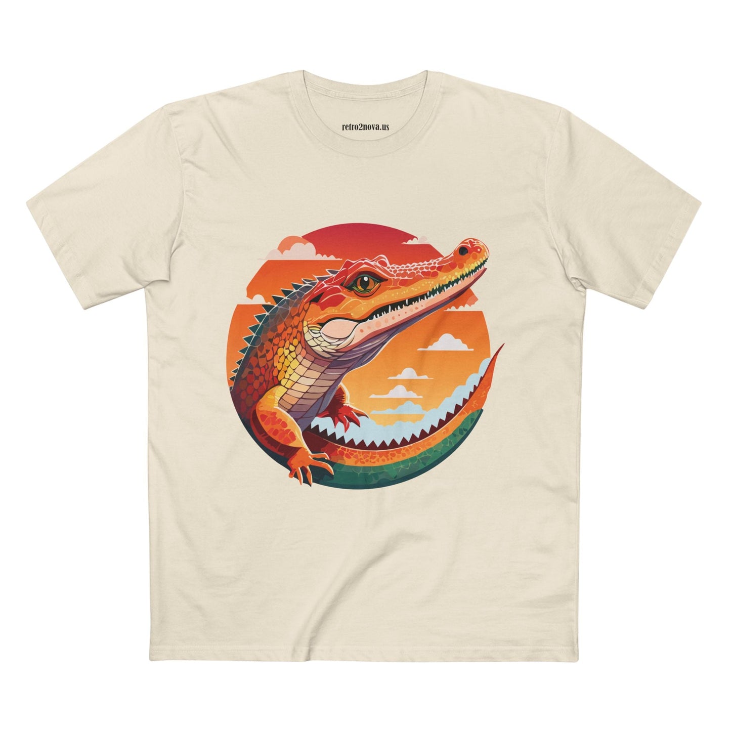Unisex Crocodile Shirt With Original Art Design Premium Cotton Tee From Retro2Nova Art Collection Soft Breathable Graphic