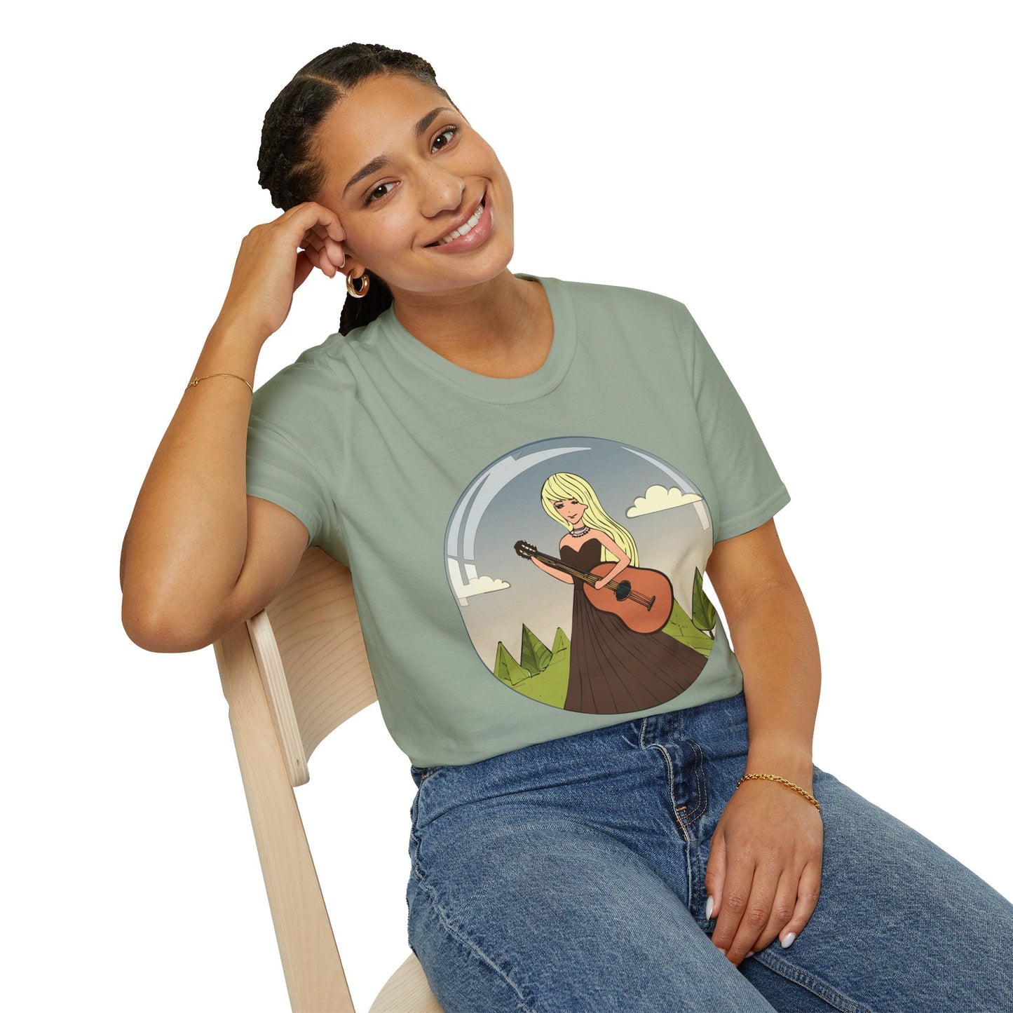 Womens Graphic T Shirt Art Design Tee Softstyle 100 Percent Ring Spun Cotton Short Sleeve