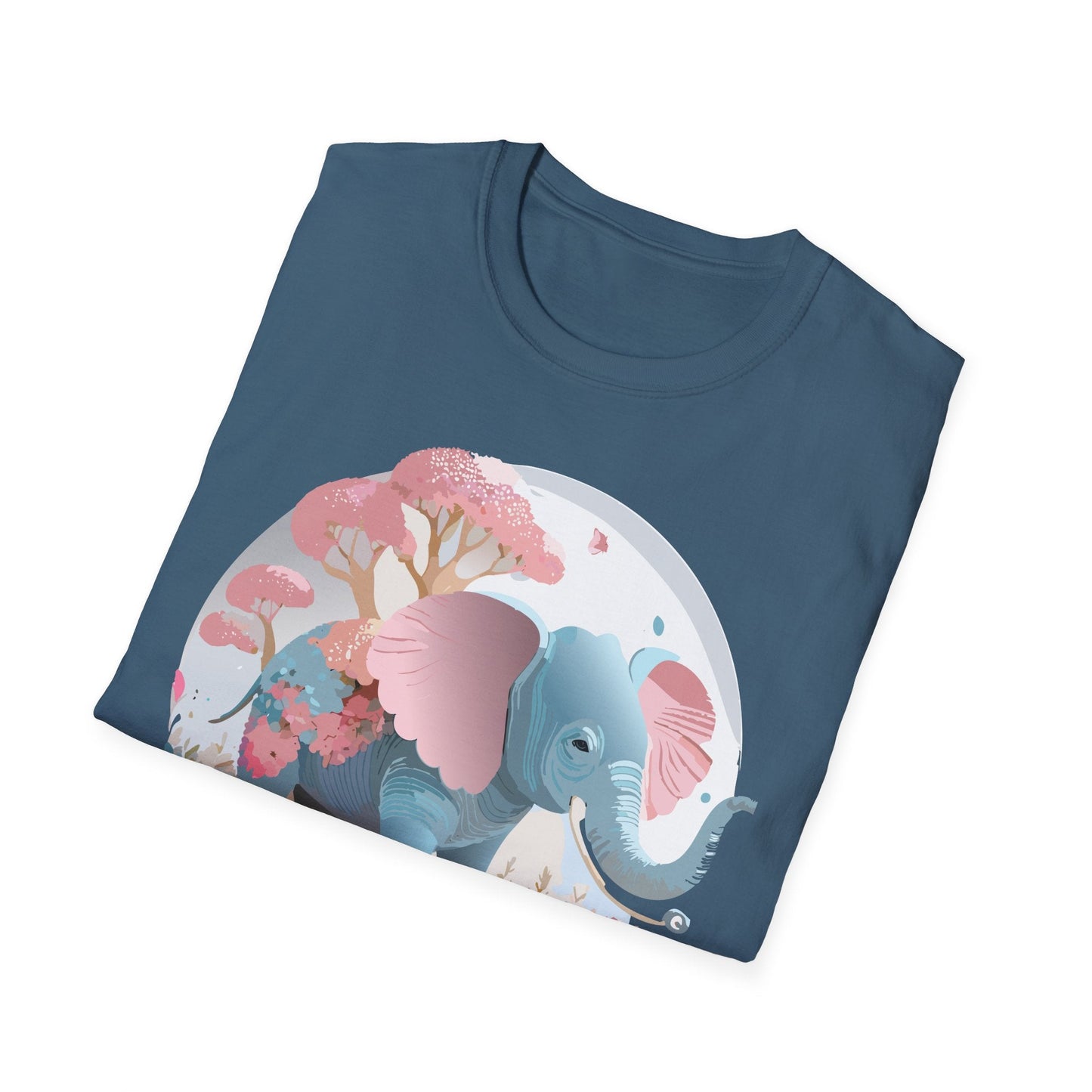 Unisex Elephant Graphic Tee Gildan Softstyle 64000 100 Percent Ring Spun Cotton Fabric