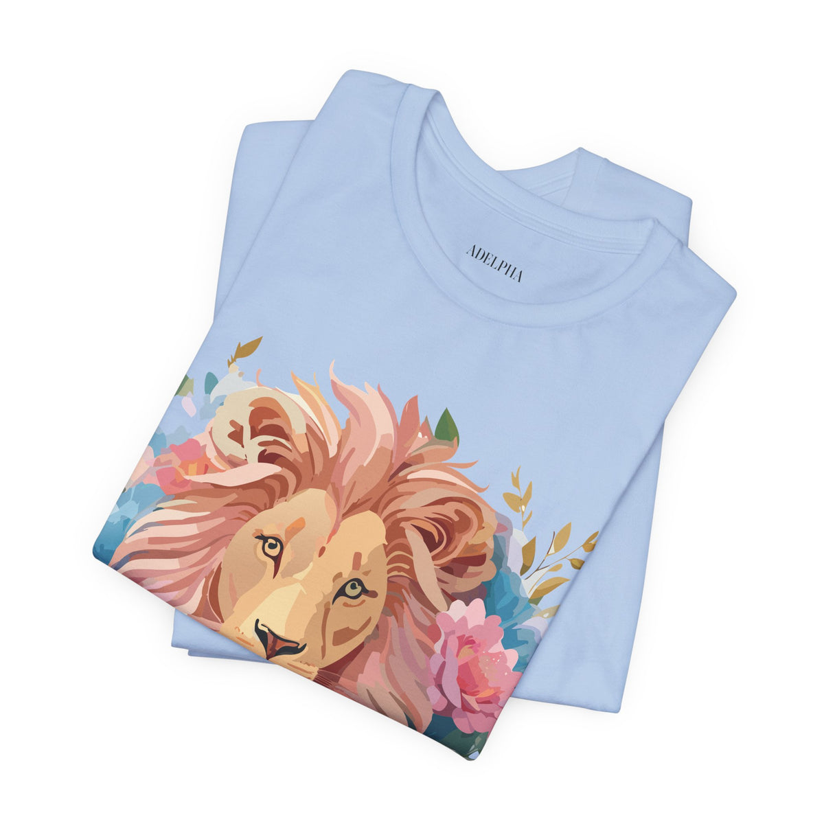 Lion Graphic Unisex Cotton Bella+Canvas Tee with Art Animal Design e43