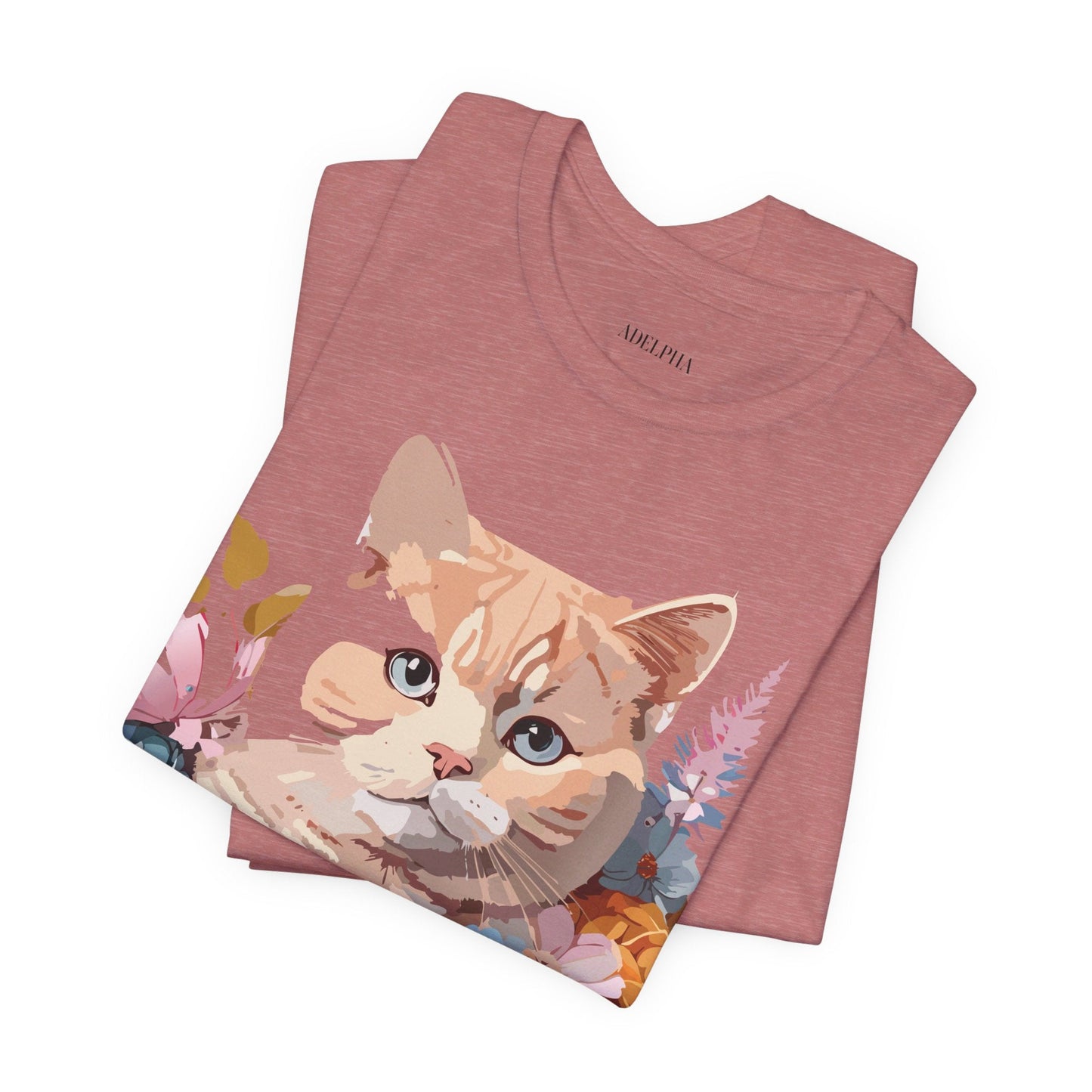 Cat Shirt Graphic Tee Unisex Vintage Inspired Adelpha Art Design