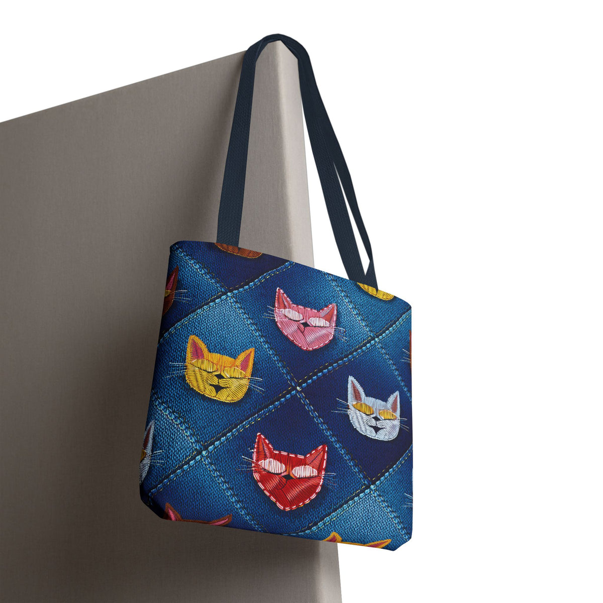 Love Day Graphic Design Denim Fabric Imitation Print Unisex Canvas Bag POLY 3 Sizes Tote Bag 201-21