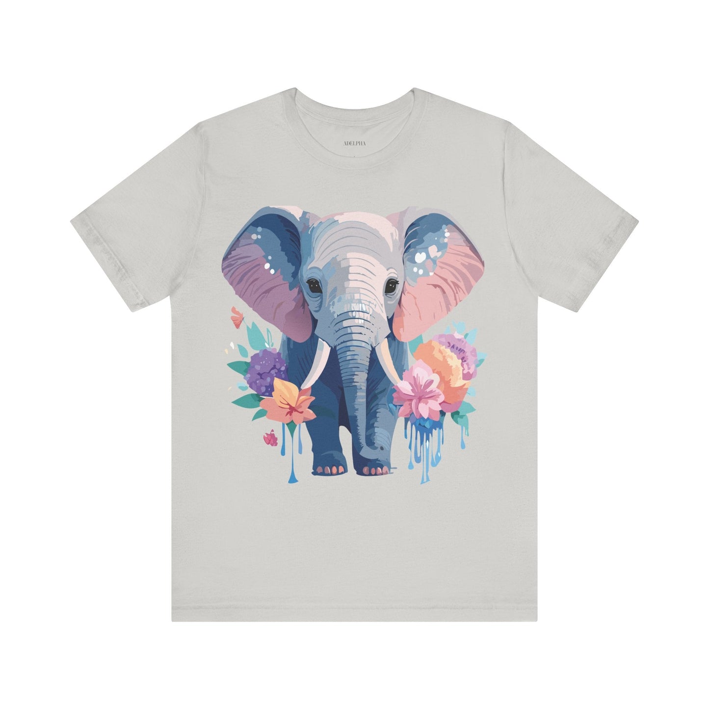 Elephant Graphic T Shirt Unisex Vintage Art Design Tee by Adelpha Short Sleeve Premium