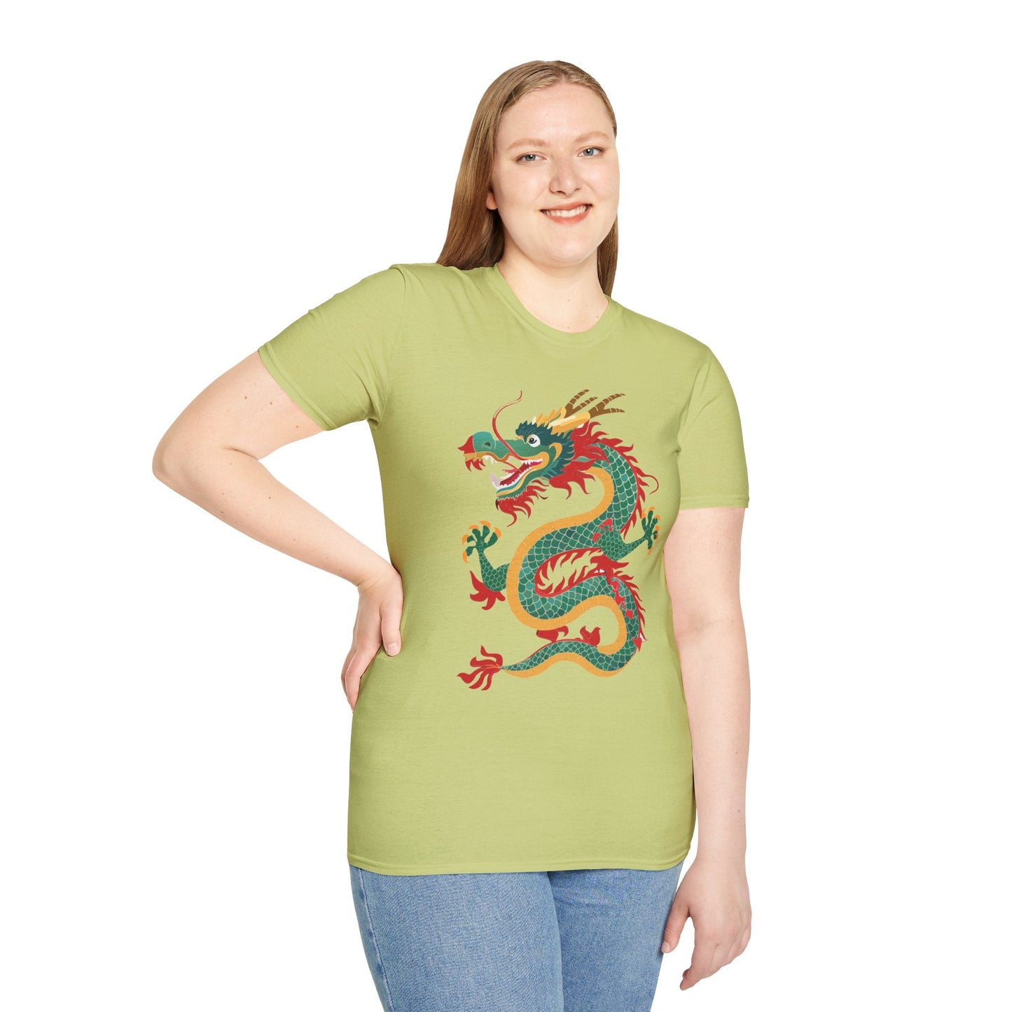 Dragon Graphic Unisex Cotton Softstyle Art Design Tee With Animals 3