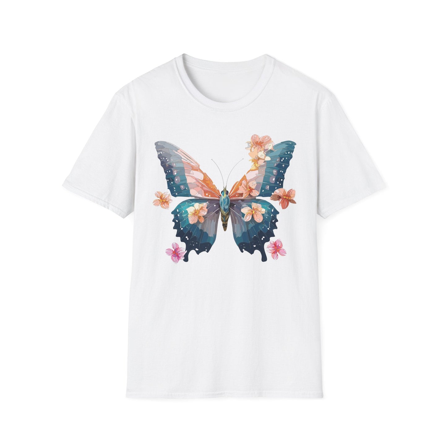 Butterfly Shirt Unisex T Shirt Monarch Print Gildan Softstyle 64000 Ring Spun Cotton Tee