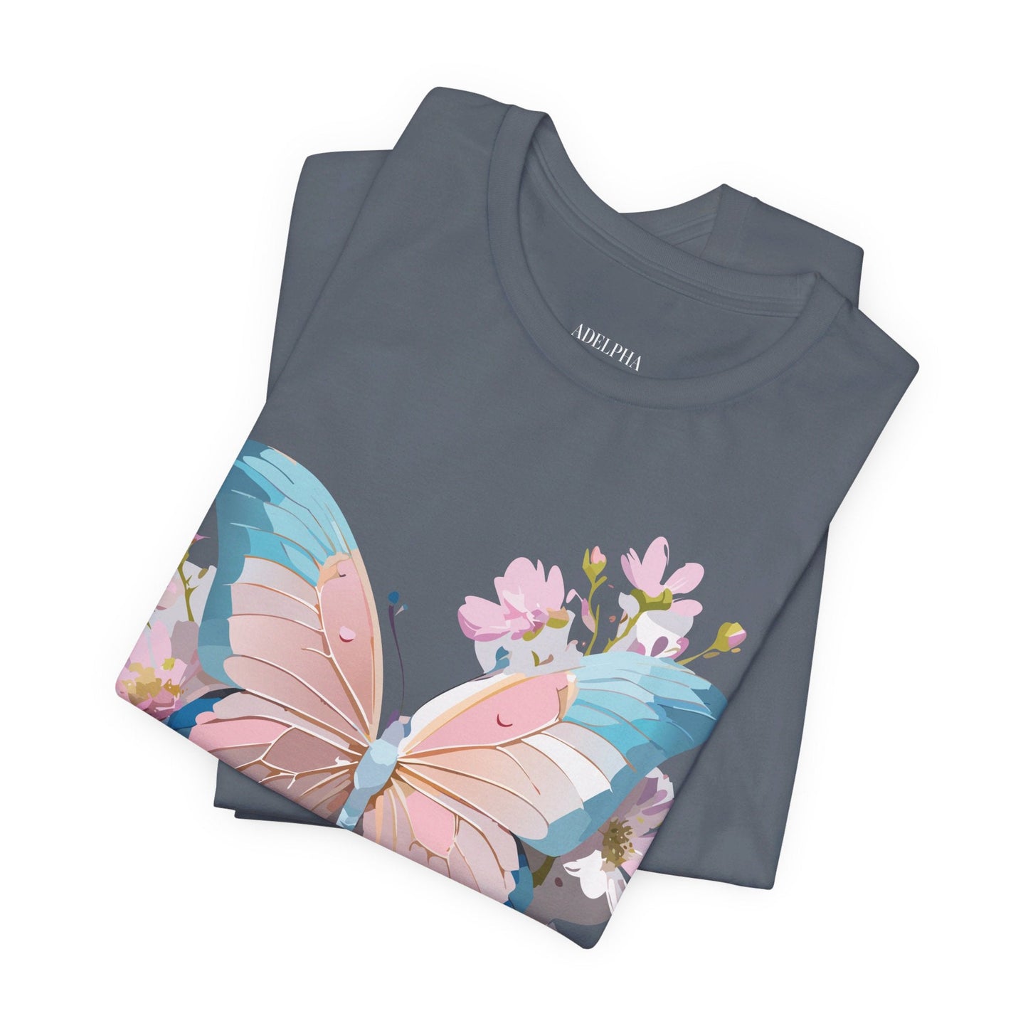 Butterfly Graphic Unisex 100 Cotton Lightweight Vintage Floral Design Jersey Tee 25