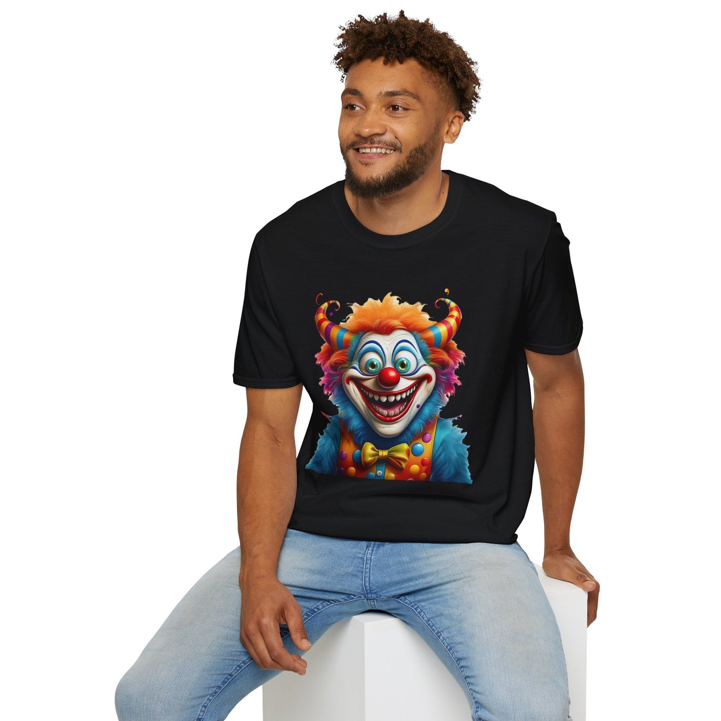 Unisex Clown Shirt Circus Tee Funny Man Shirt Scary Man Shirt Gildan Softstyle 64000