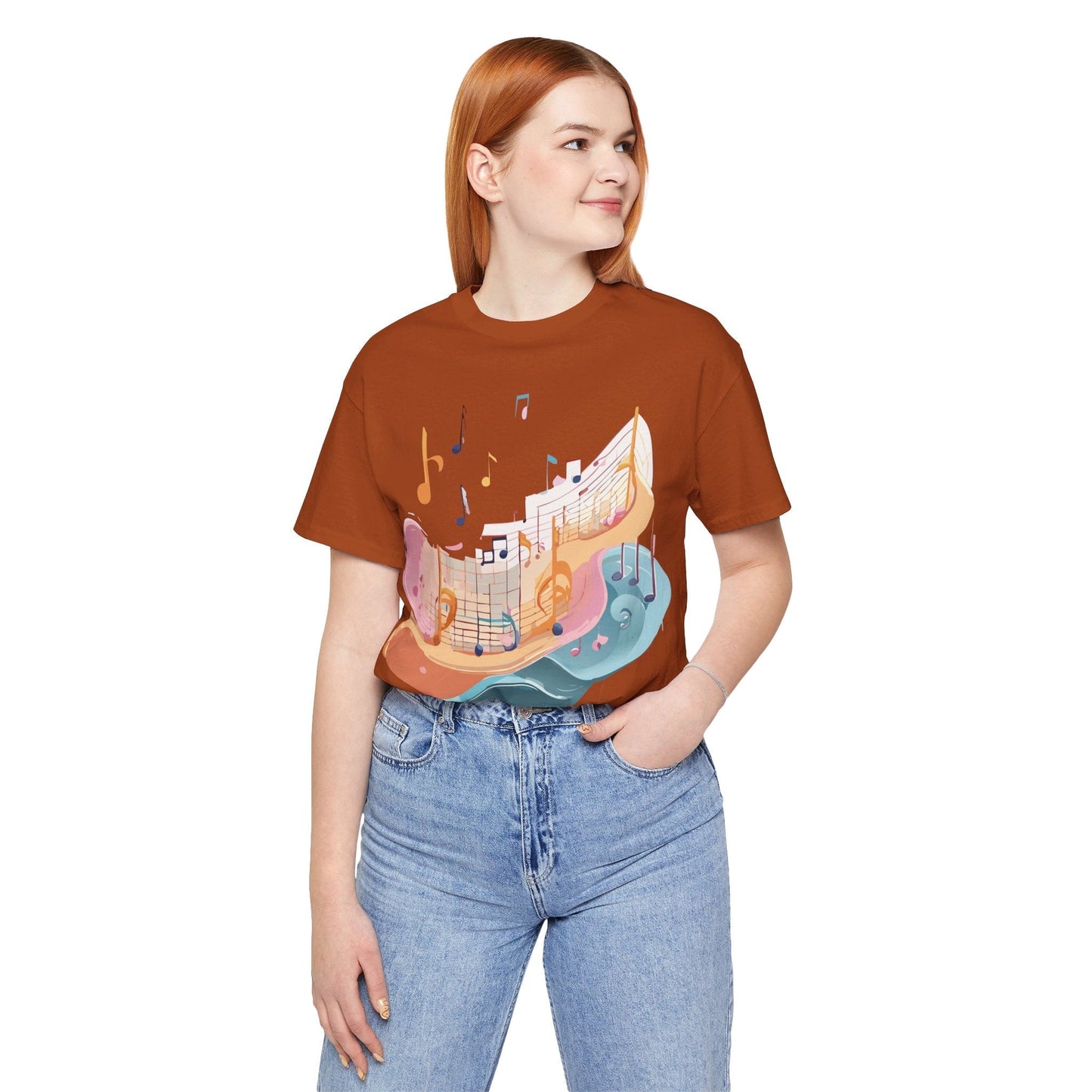 Music Graphic Unisex 100 Cotton Vintage Art with Musical Elements Tee 27