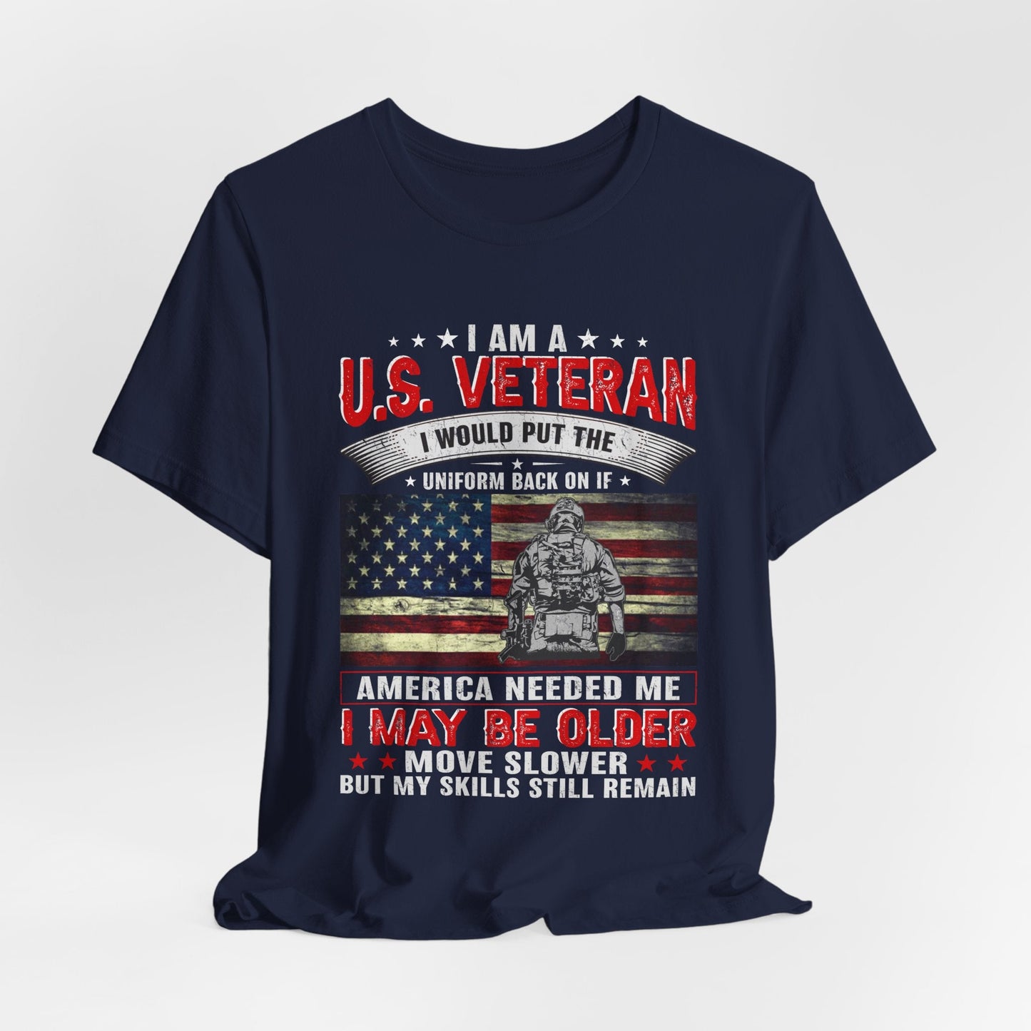 Army Veteran Patriotic Graphic Design Unisex Cotton T-Shirt v25