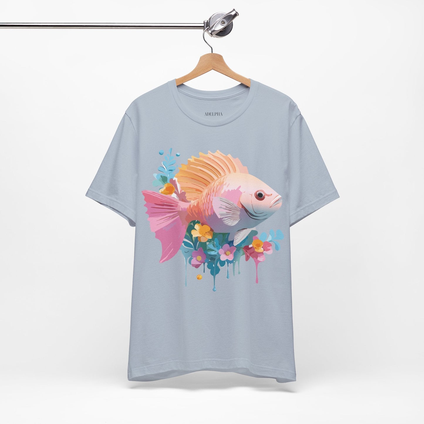Adelpha Fish Shirt Unisex Graphic Tee With Vintage Inspired Artwork Short Sleeve