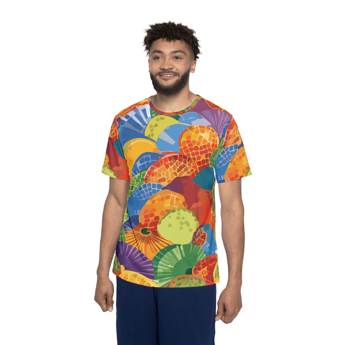 男女通用抽象圖案襯衫，抽像印花襯衫