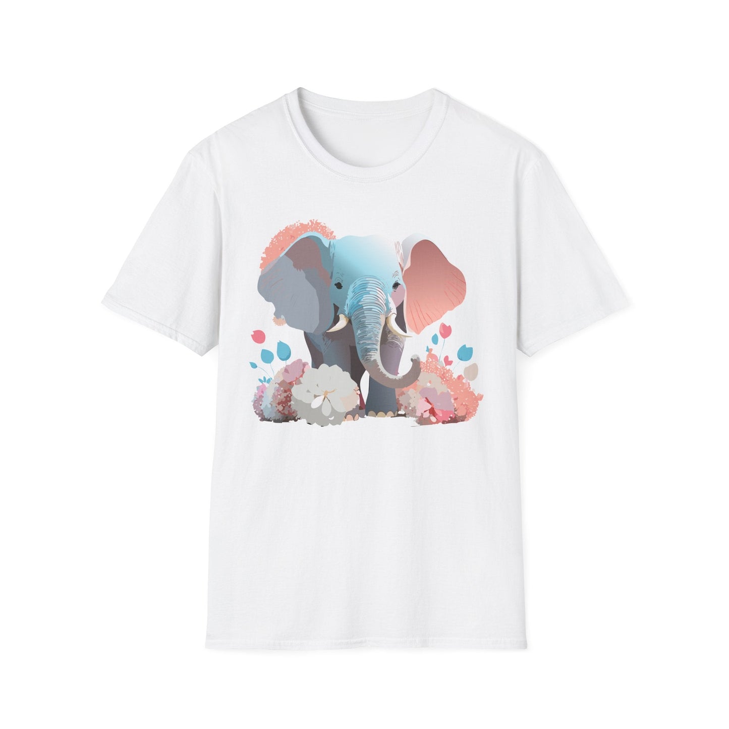 Elephant T Shirt Unisex Softstyle Graphic Tee With Elephant Animation Animal Print