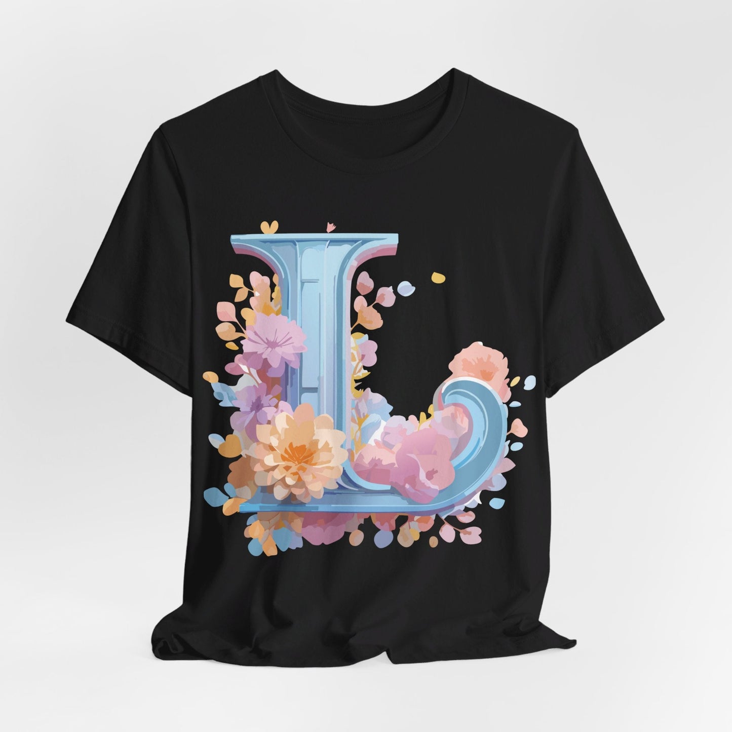 Unisex Letter L Graphic Tee Vintage Inspired Artwork Adelpha Short Sleeve Shirt Premium