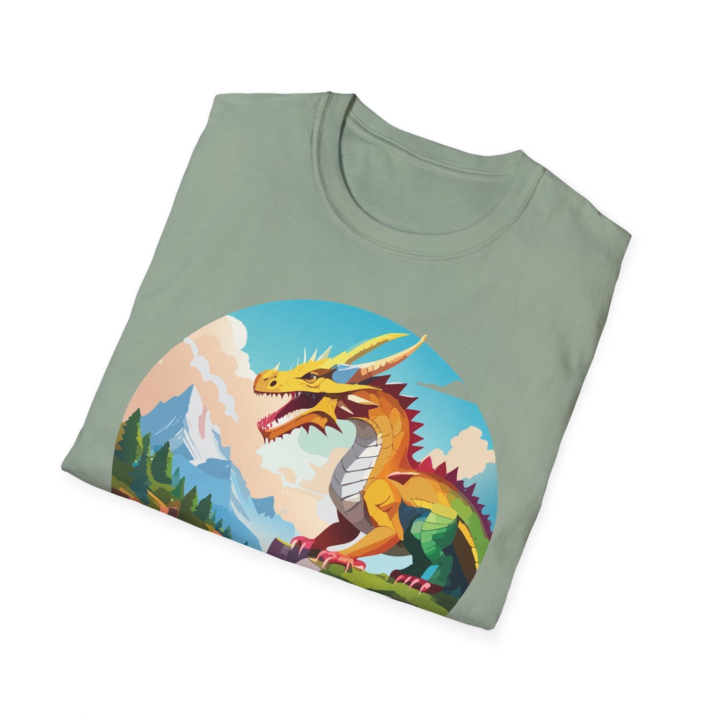 Dragon T Shirt Unisex Softstyle Cotton Tee With Colorful Animal Art Design For Everyday Wear