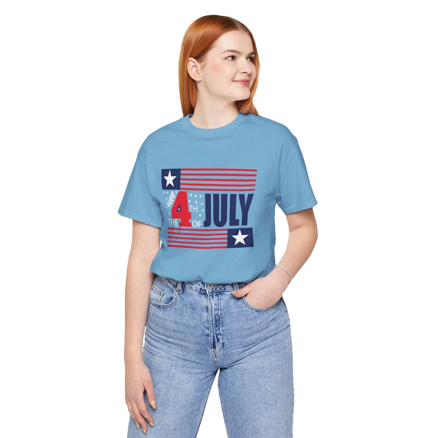 4th of July Flag Independence Day Graphic Unisex Cotton T-Shirt 014