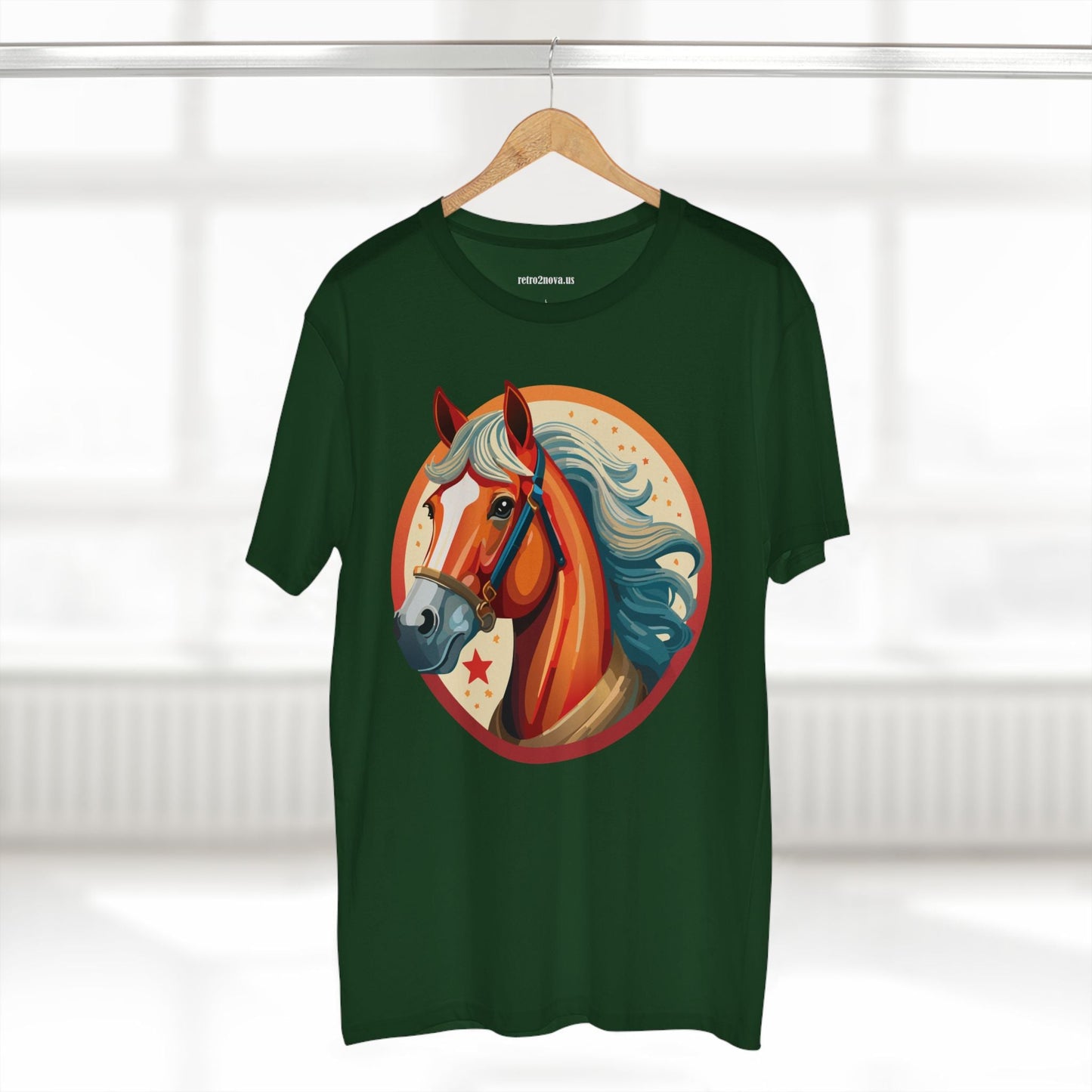 Horse And Animals Unisex Premium Cotton Art Tee Featuring Original Retro2Nova Design From Our Art Collection