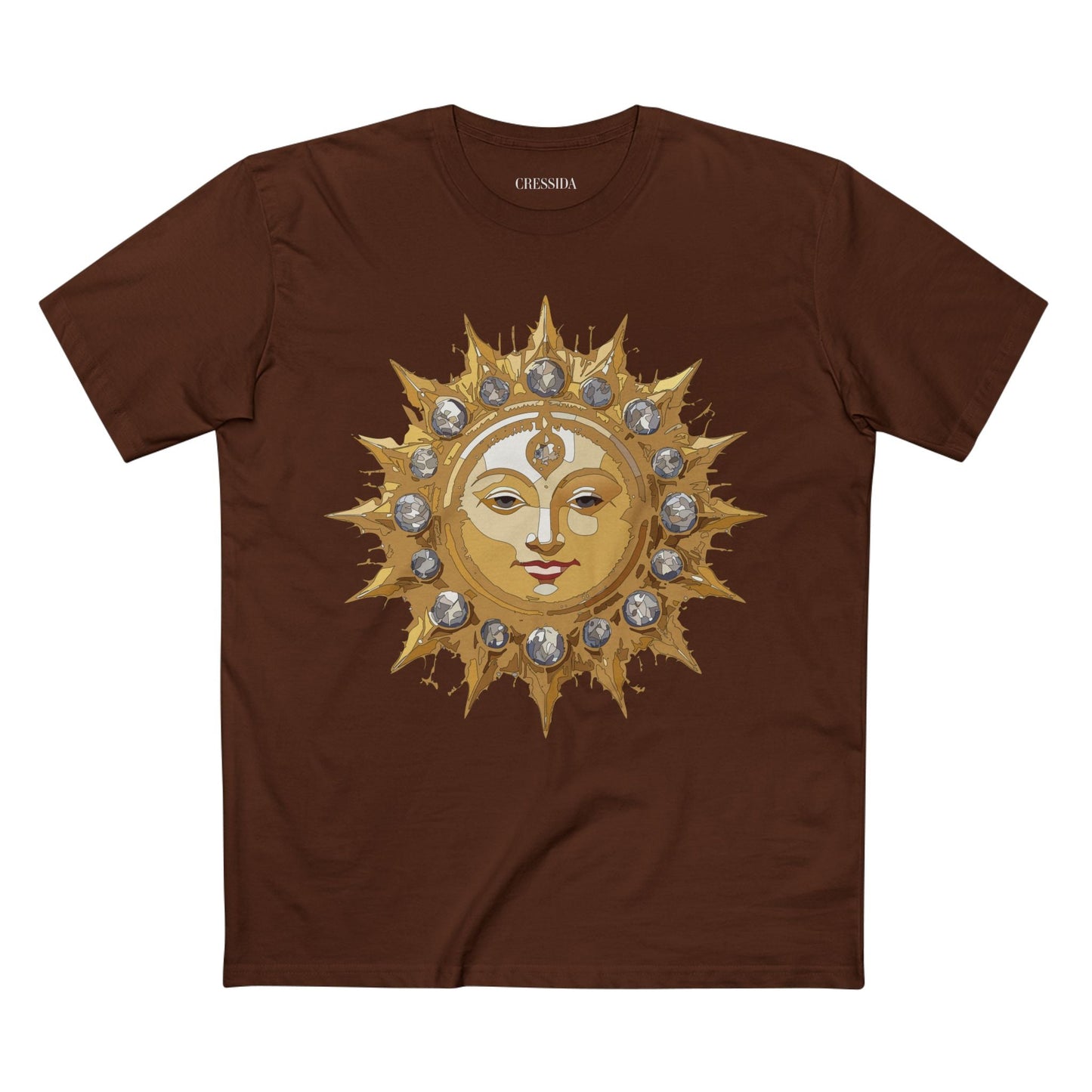 Gold Sun Graphic Unisex 100 Cotton T-Shirt with Golden Art Design 2