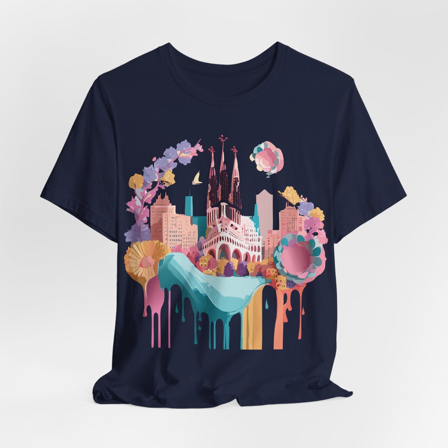 Tourist Shirt Barcelona Graphic Tee Unisex Vintage Style Adelpha Artwork Art Design Tee