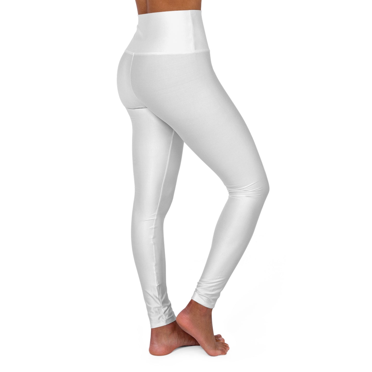 White Smoke Color High-Waist Yoga Leggings Women's Seamless Poly-Span Stretchy Performance Pants