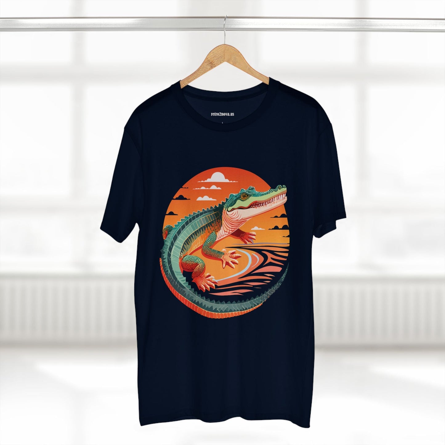 Unisex Crocodile Animal Shirt Premium Cotton Tee With Original Art Design From Retro2Nova Art Collection