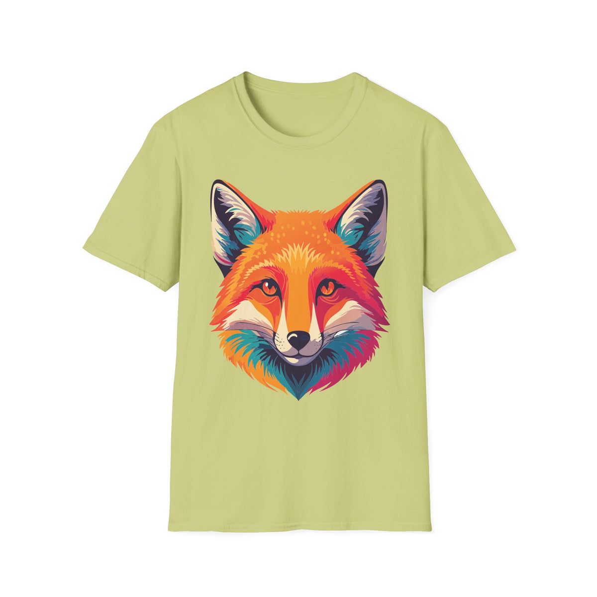 Colorful Fox Illustration T-Shirt | Vibrant Pop Art Fox Tee