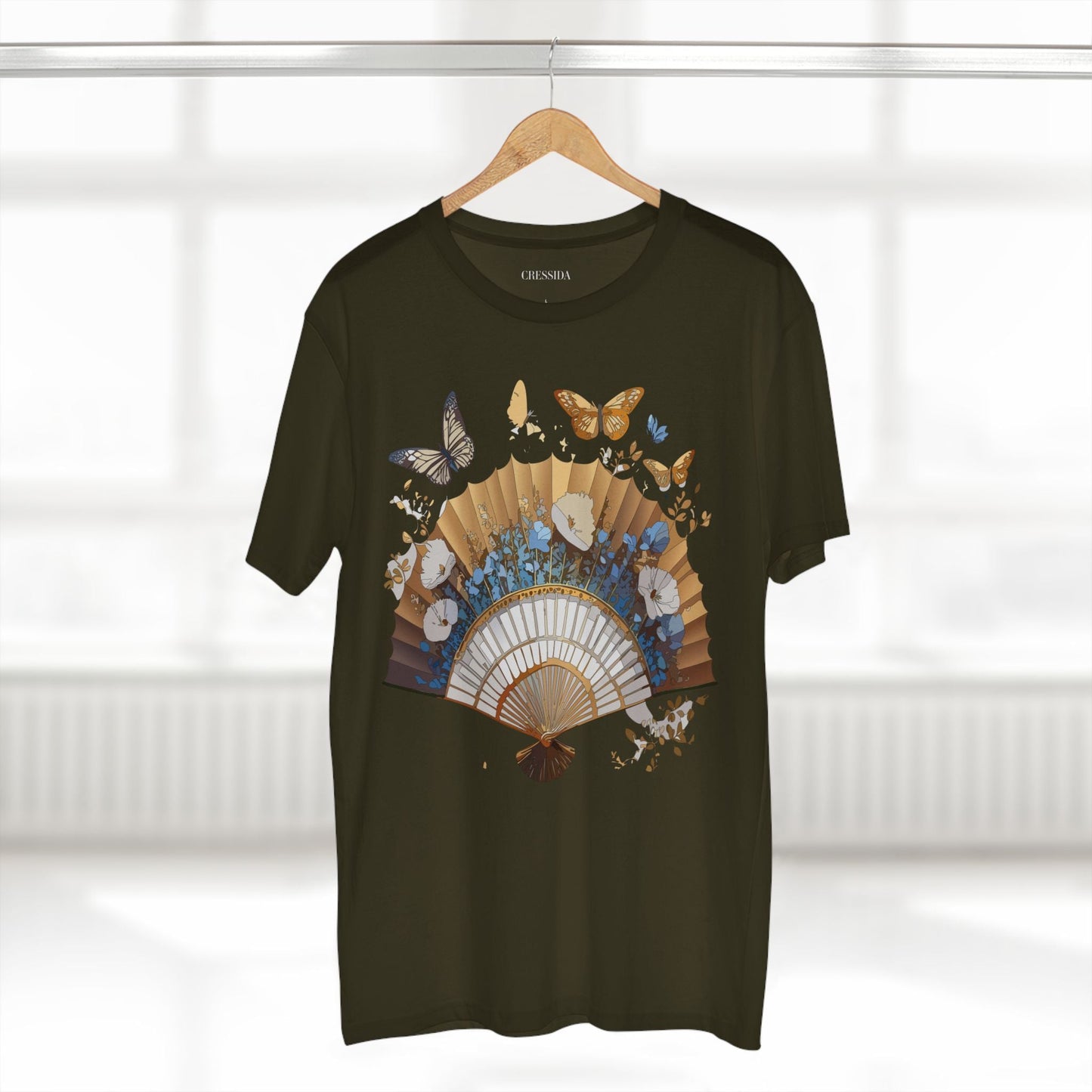 Antique Fan Graphic Design T-Shirt Unisex 100 Cotton Floral Carnival Artwork Tee 1