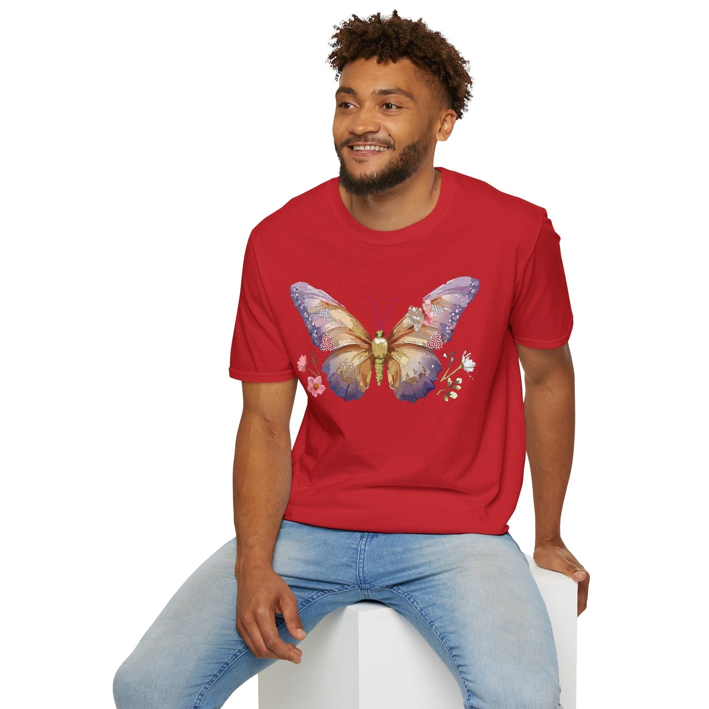 Monarch Butterfly Shirt Unisex Short Sleeve Tee Gildan Softstyle 64000 100 Percent Ring Spun Cotton