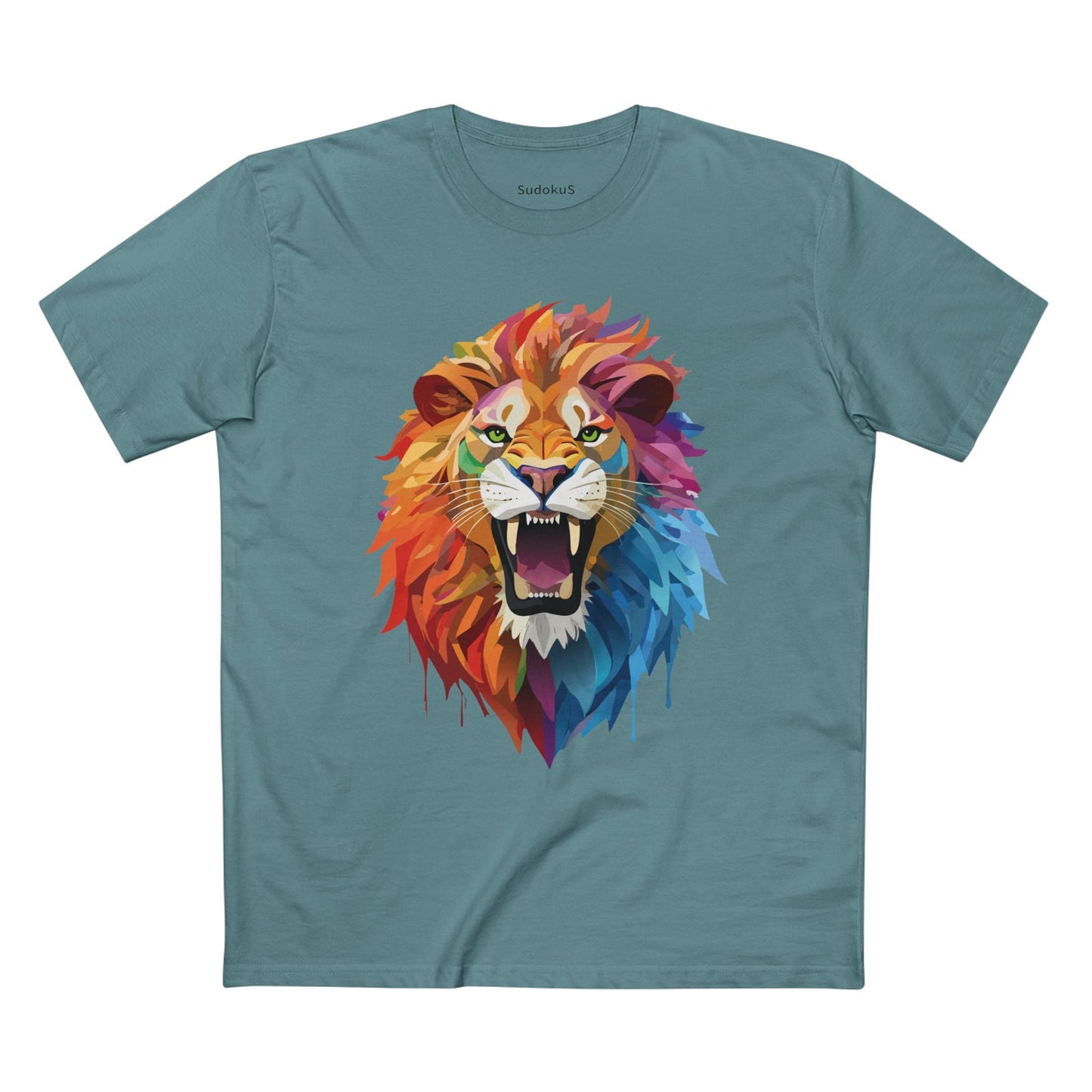 Lion Graphic Unisex 100 Cotton Staple Tee with Animal Design Artwork 28