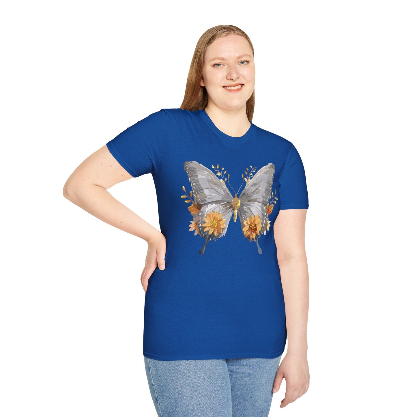 Butterfly T Shirt For Unisex Gildan Softstyle 64000 Cotton Comfort Monarch Design Tee
