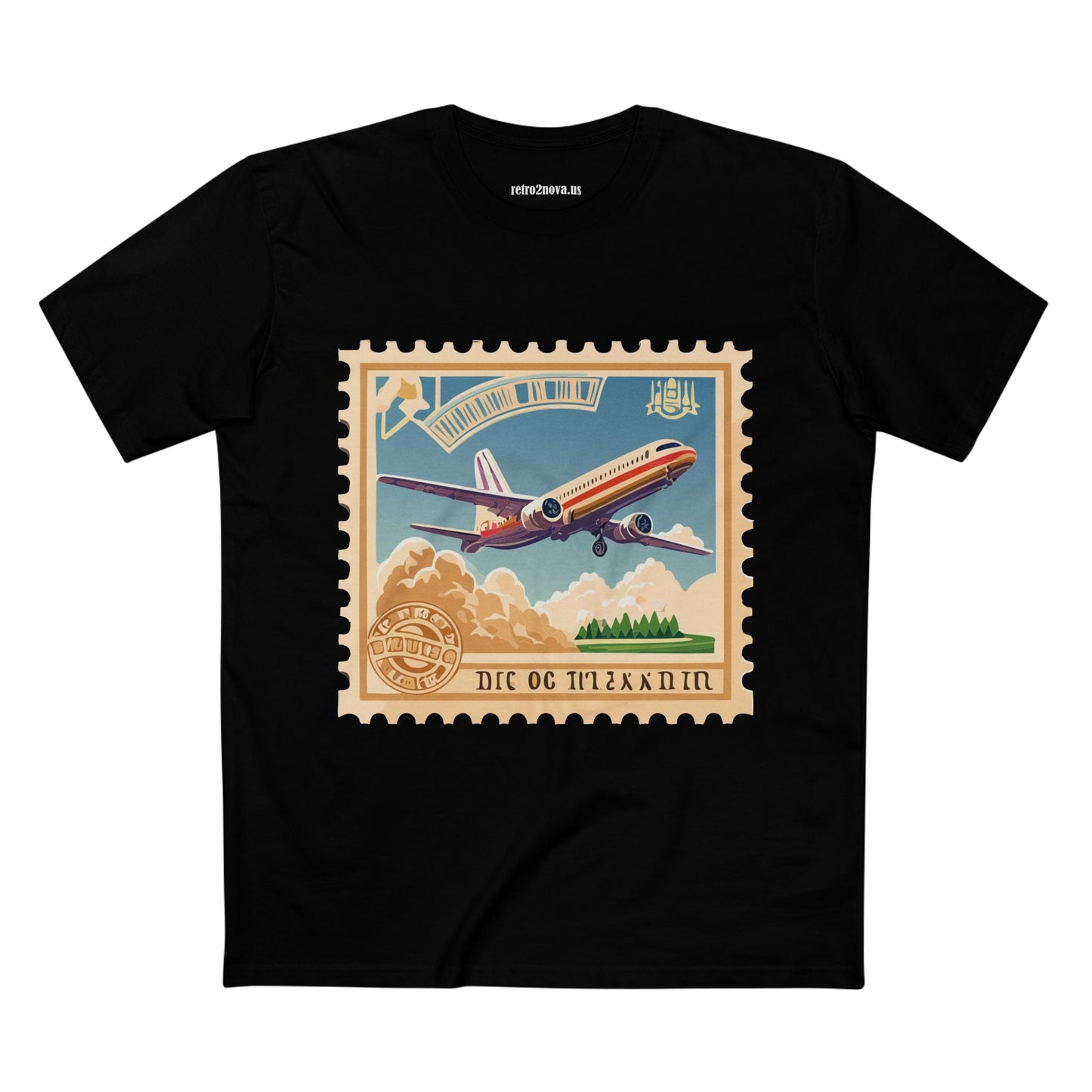 Postage Stamp Shirt Unisex Premium Cotton Tee With Original Art Design Retro2Nova