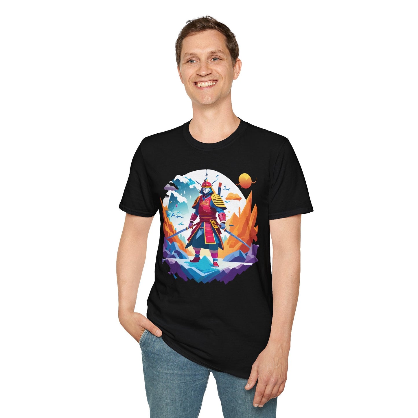 Samurai Shirt Unisex Short Sleeve T Shirt Gildan Softstyle 64000 100 Percent Ring Spun Cotton Tee