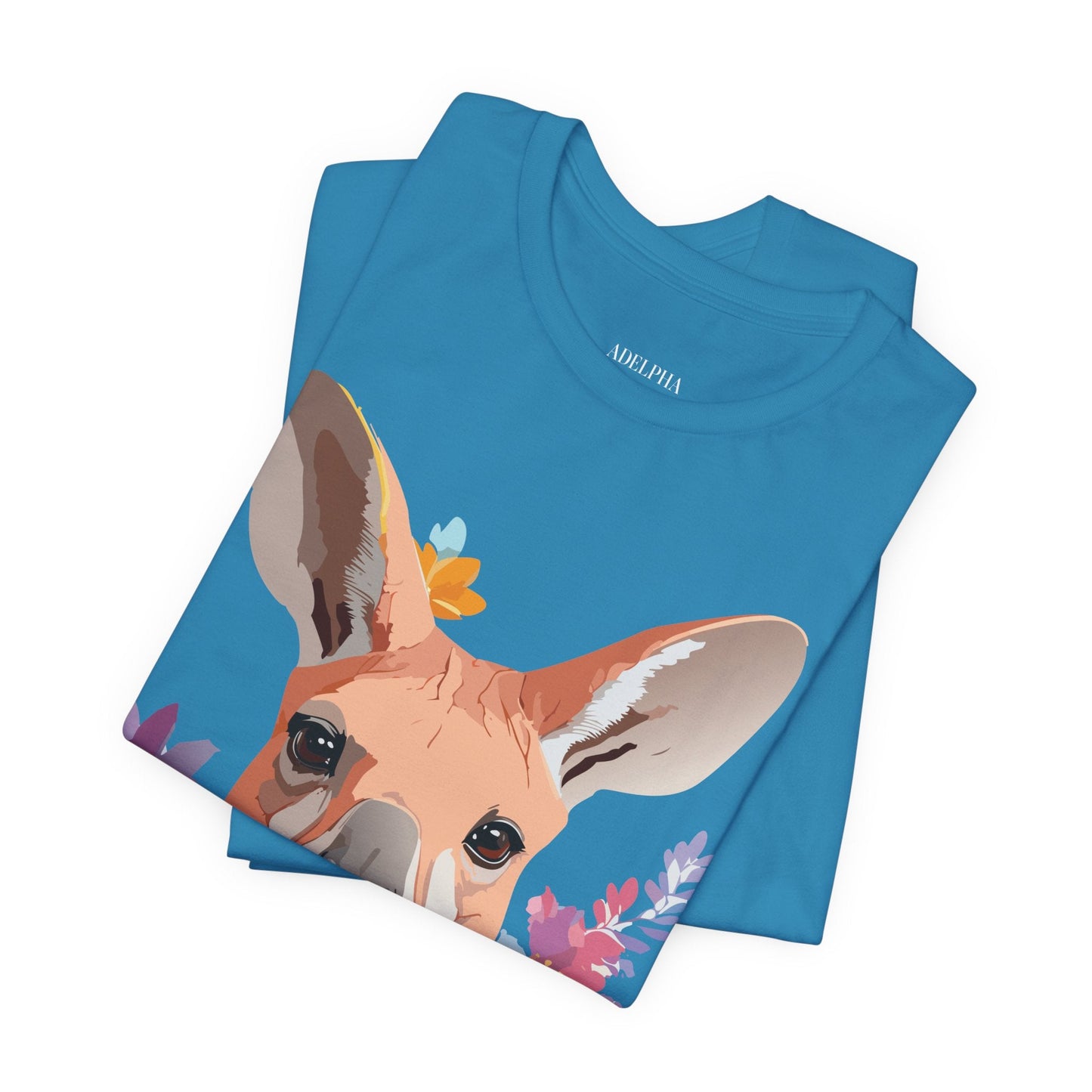 Adelpha Unisex Graphic Tee Kangaroo Art Design Short Sleeve Shirt Premium Vintage Inspired Comfort