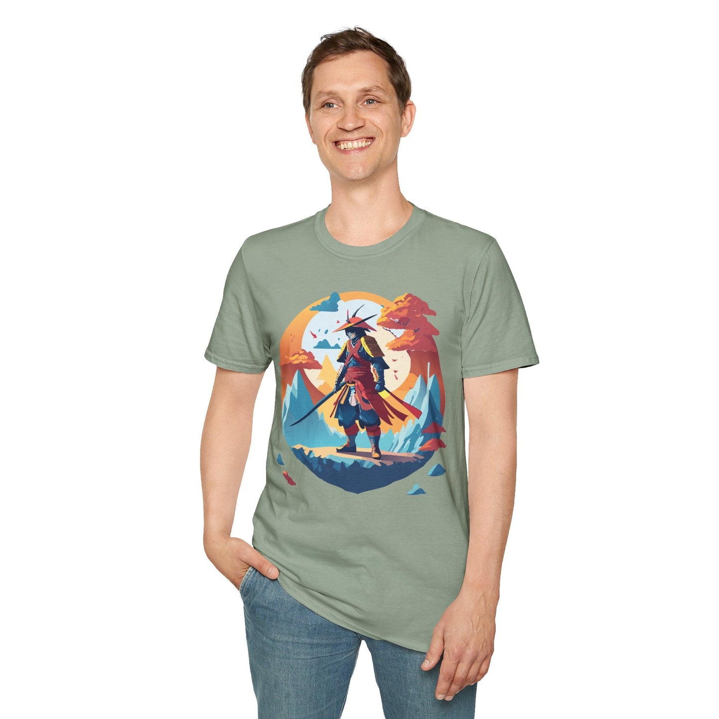 Samurai Shirt Unisex Tee Gildan Softstyle 64000 100 Percent Ring Spun Cotton Lightweight