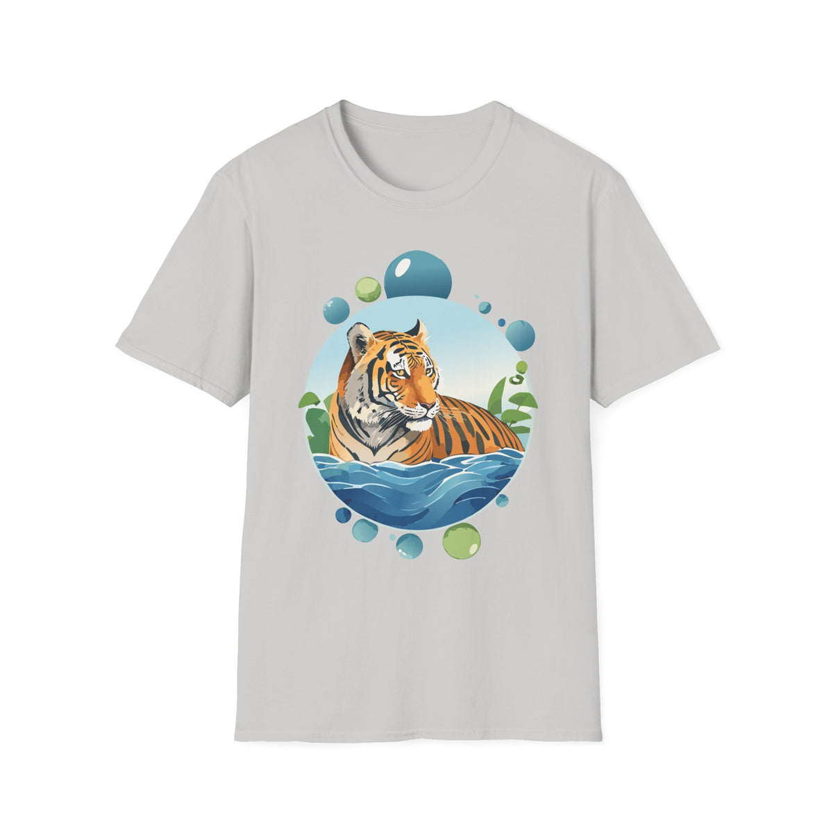 Tiger Portrait T-Shirt | Watercolor Jungle Circle Design