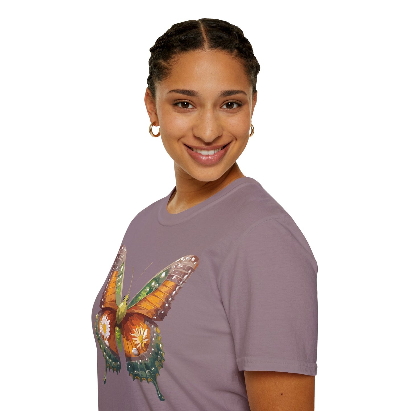 Butterfly T Shirt Unisex Monarch Shirt Gildan Softstyle 64000 100 Percent Ring Spun Cotton