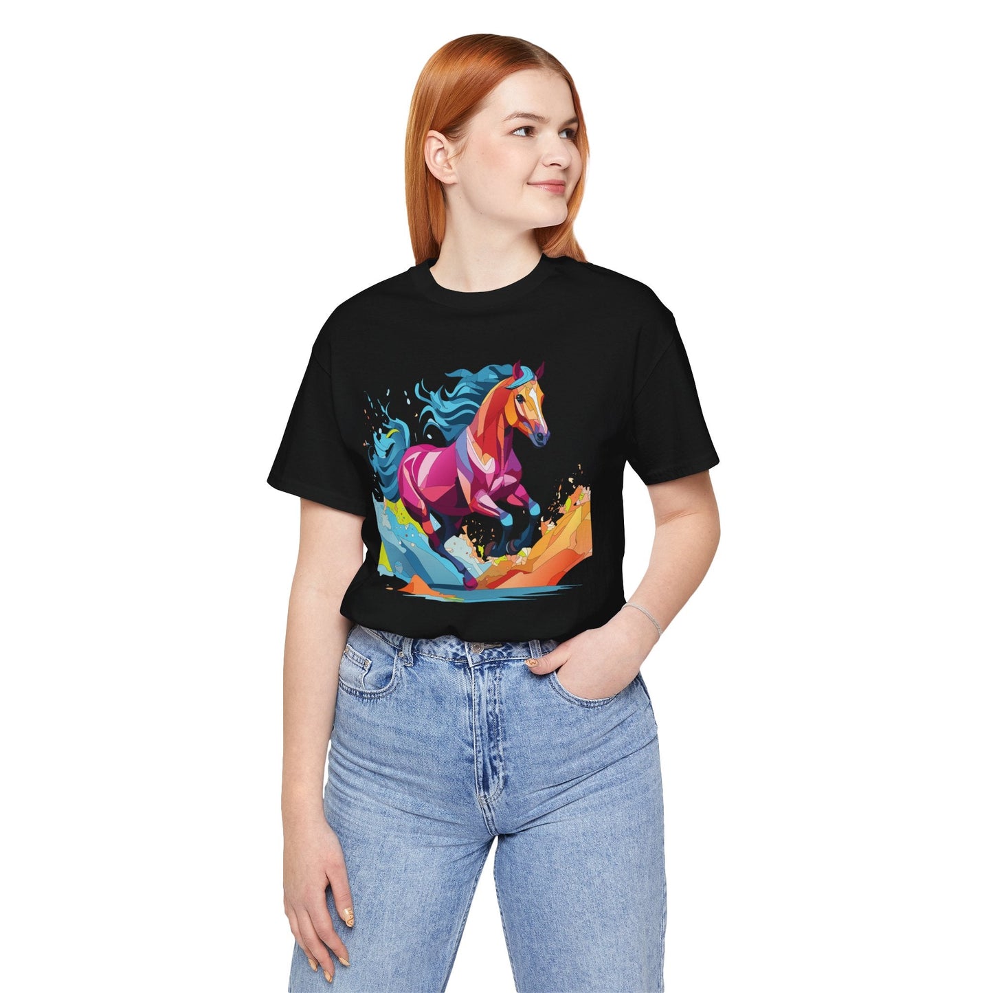 Unisex Animal Tee Shirt With Wild Animals Art Design Short Sleeve Casual Wear Everyday
