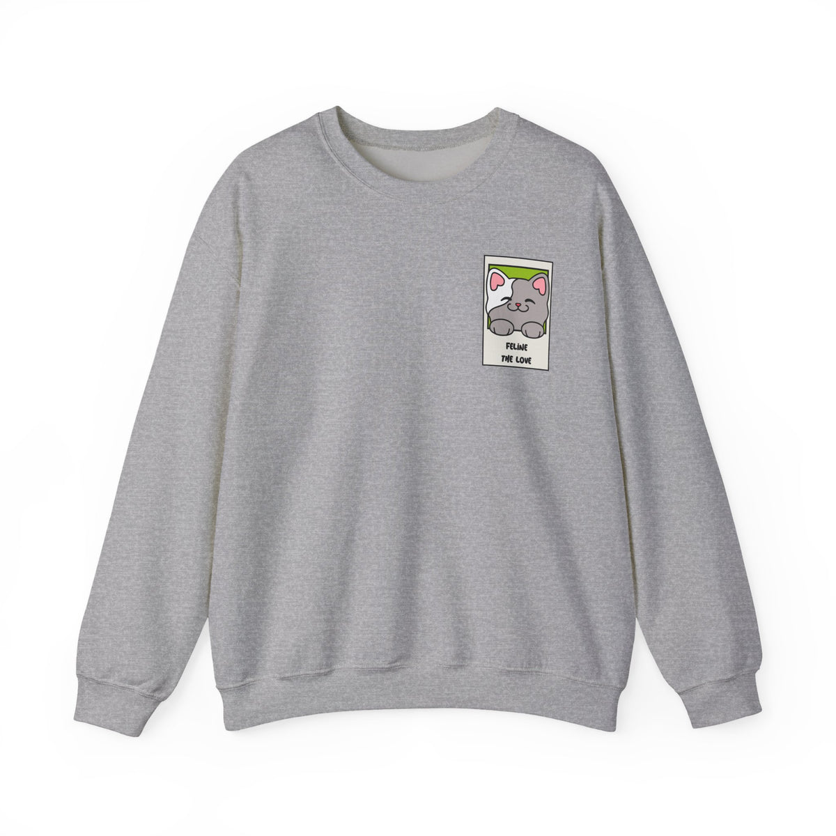 Pocket Cat Graphic Valentine's Day Sweatshirt Unisex 50/50 Cotton-Poly Sweatshirt w74