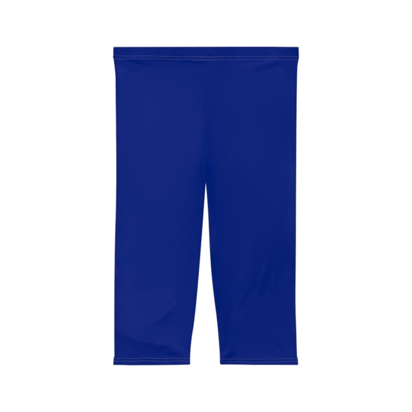 True Cobalt Blue Color Women's Brushed Suede Poly Span Casual Capri Leggings XS-2XL