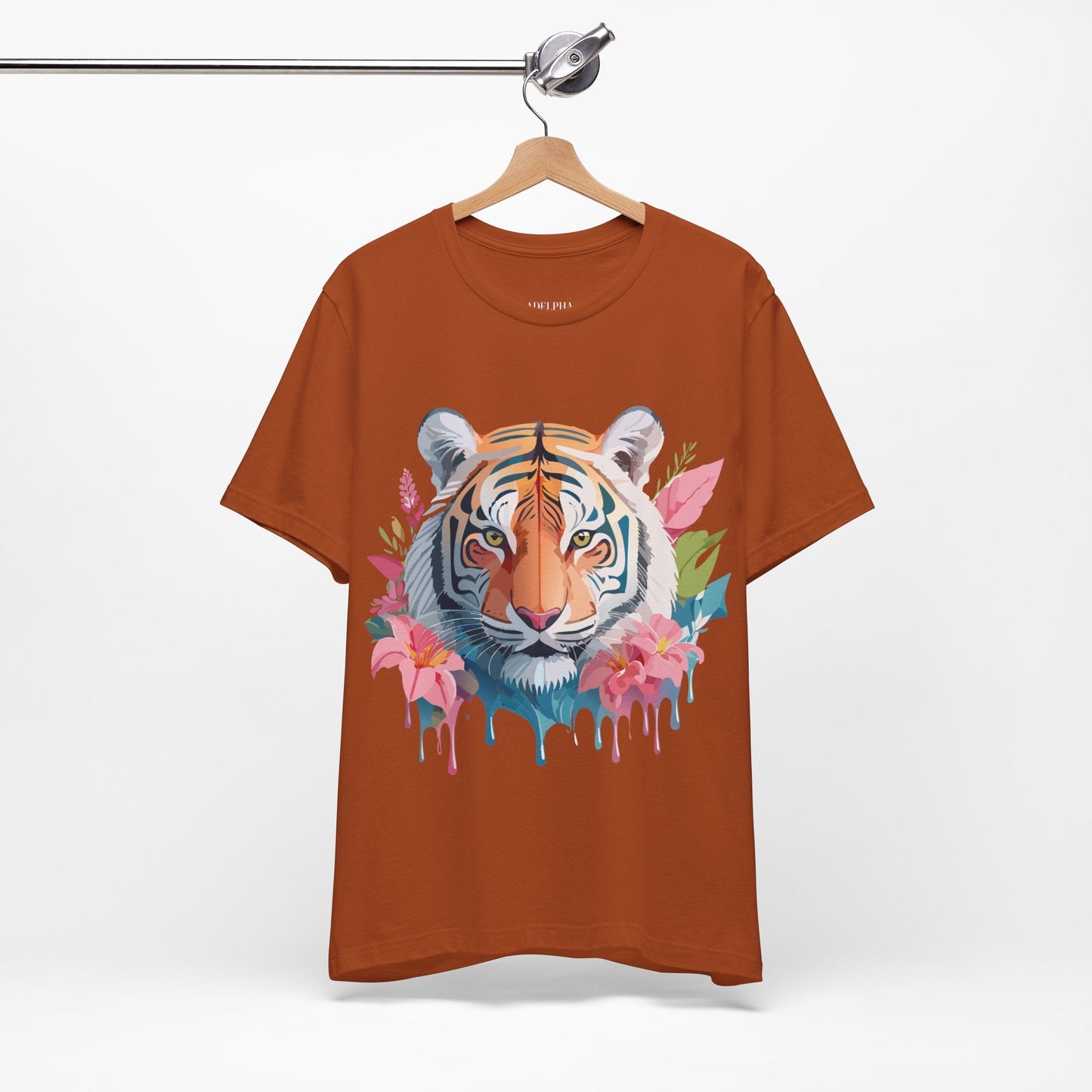 Tiger Graphic Unisex 100 Cotton Vintage Art with Animal Tee 13