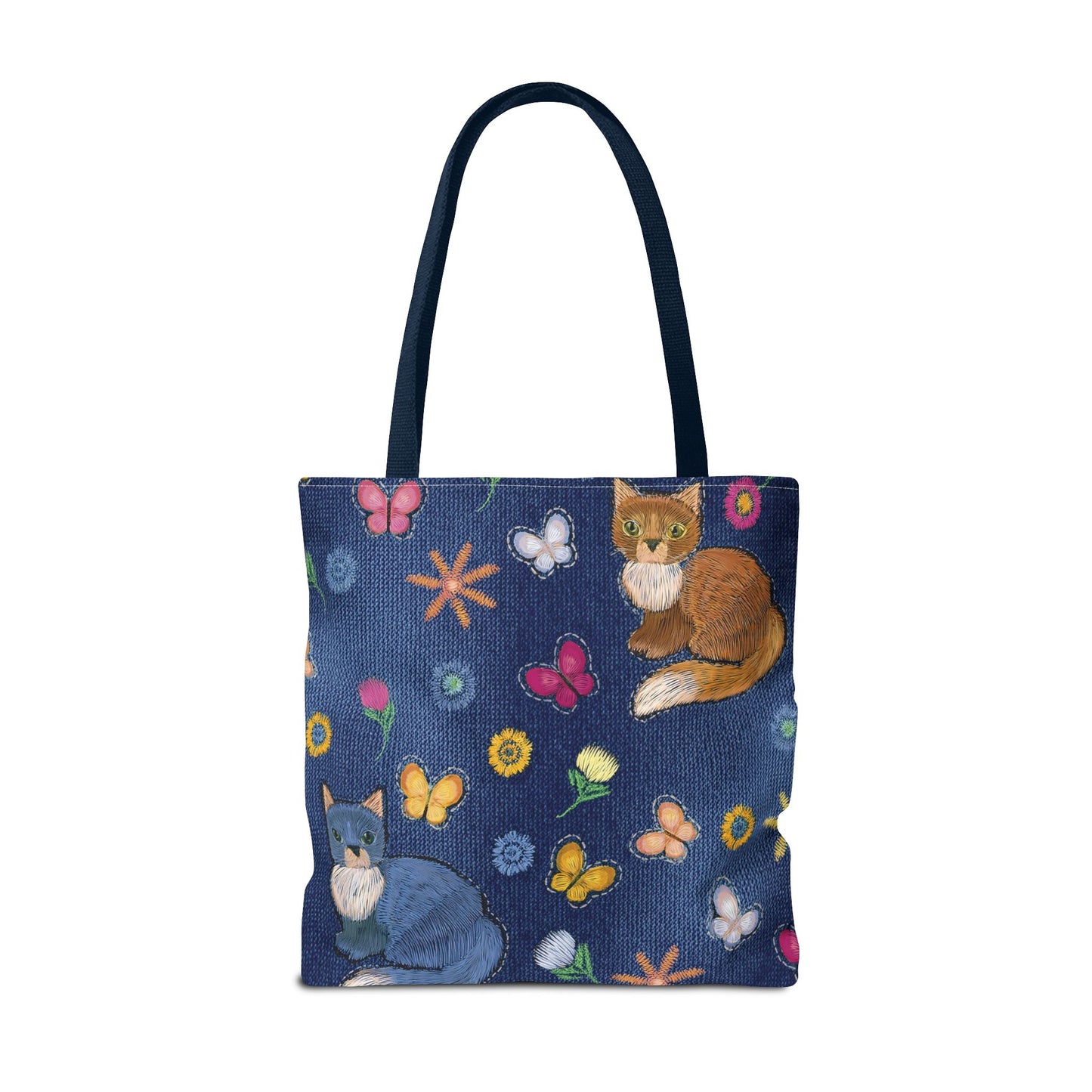 Denim Fabric Imitation Print Unisex Canvas Bag Poly Spun 3 Sizes Tote Bag 190-13
