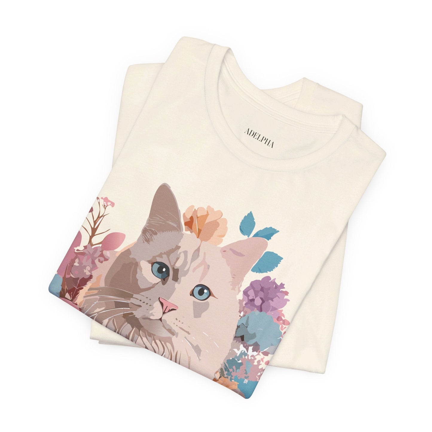 Cat Graphic Tee Unisex Short Sleeve Shirt With Vintage Art Adelpha