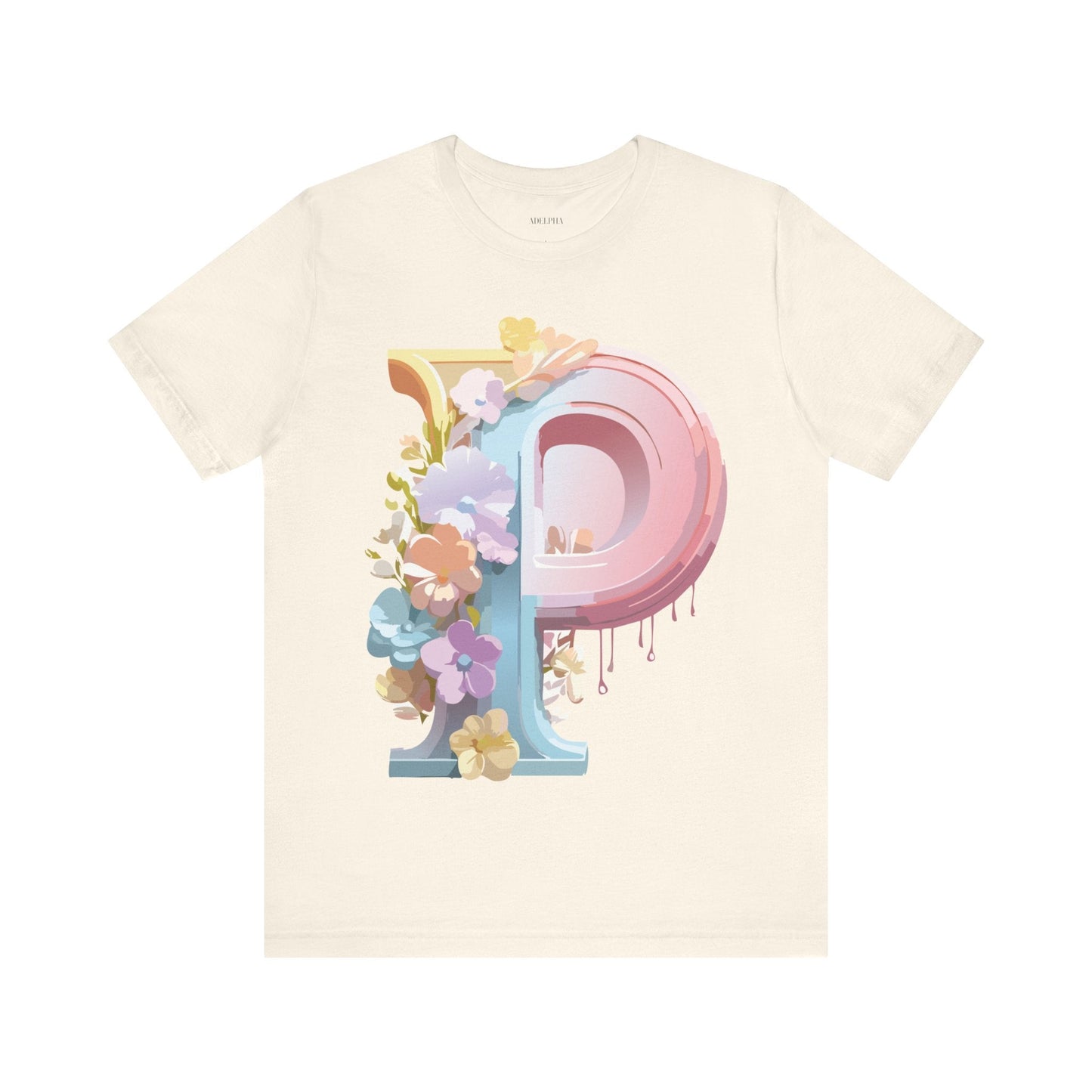 Adelpha Letter P Graphic Tee Unisex Vintage Inspired Art Design Jersey Short Sleeve Shirt