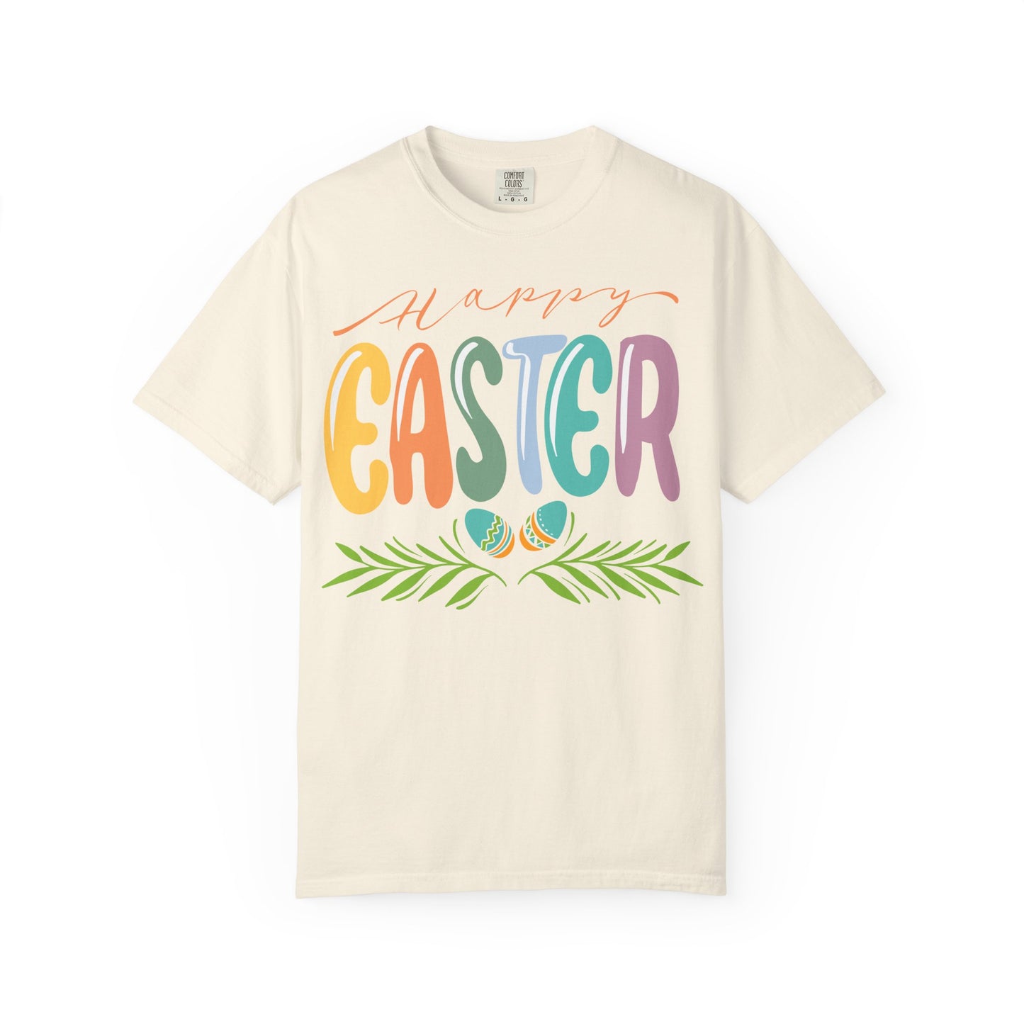 Happy Easter T-Shirt, Tee Shirt with Easter Signature, T Shirt with Easter Prints, Tee Shirt with Easter Design