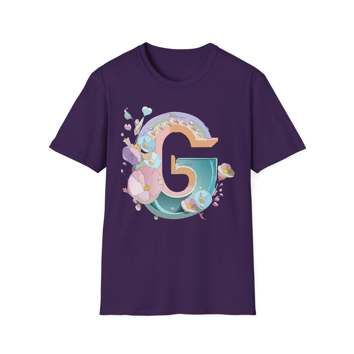 Floral Letter G T-Shirt | Botanical Initial Tee