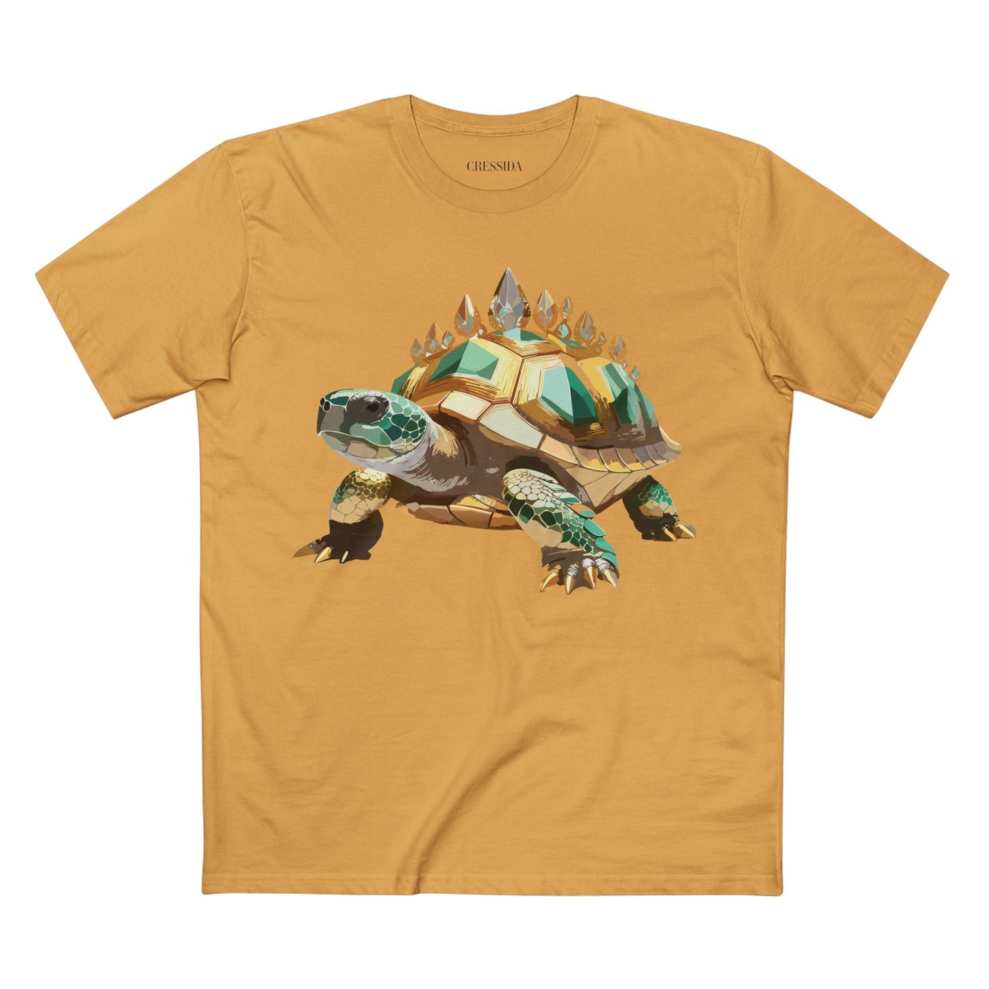 Turtle Graphic Unisex 100 Cotton Tee With Unique Animal Golden Medallion Art Design 34