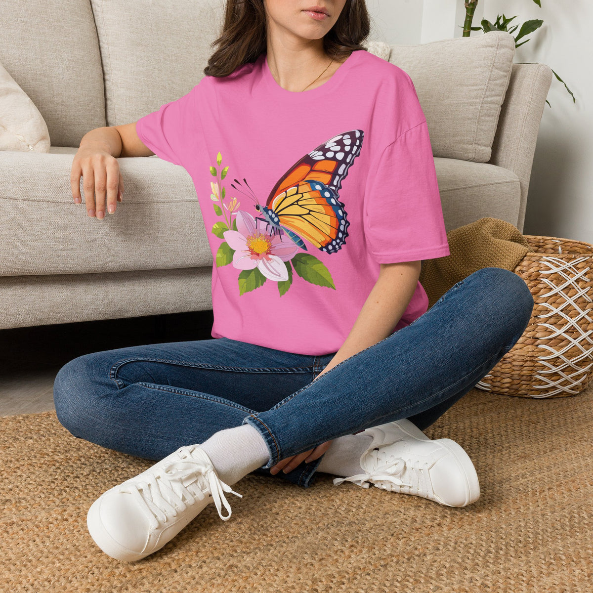 Butterfly and Wildflower Graphic Tee Unisex 100 Cotton Gildan T-Shirt