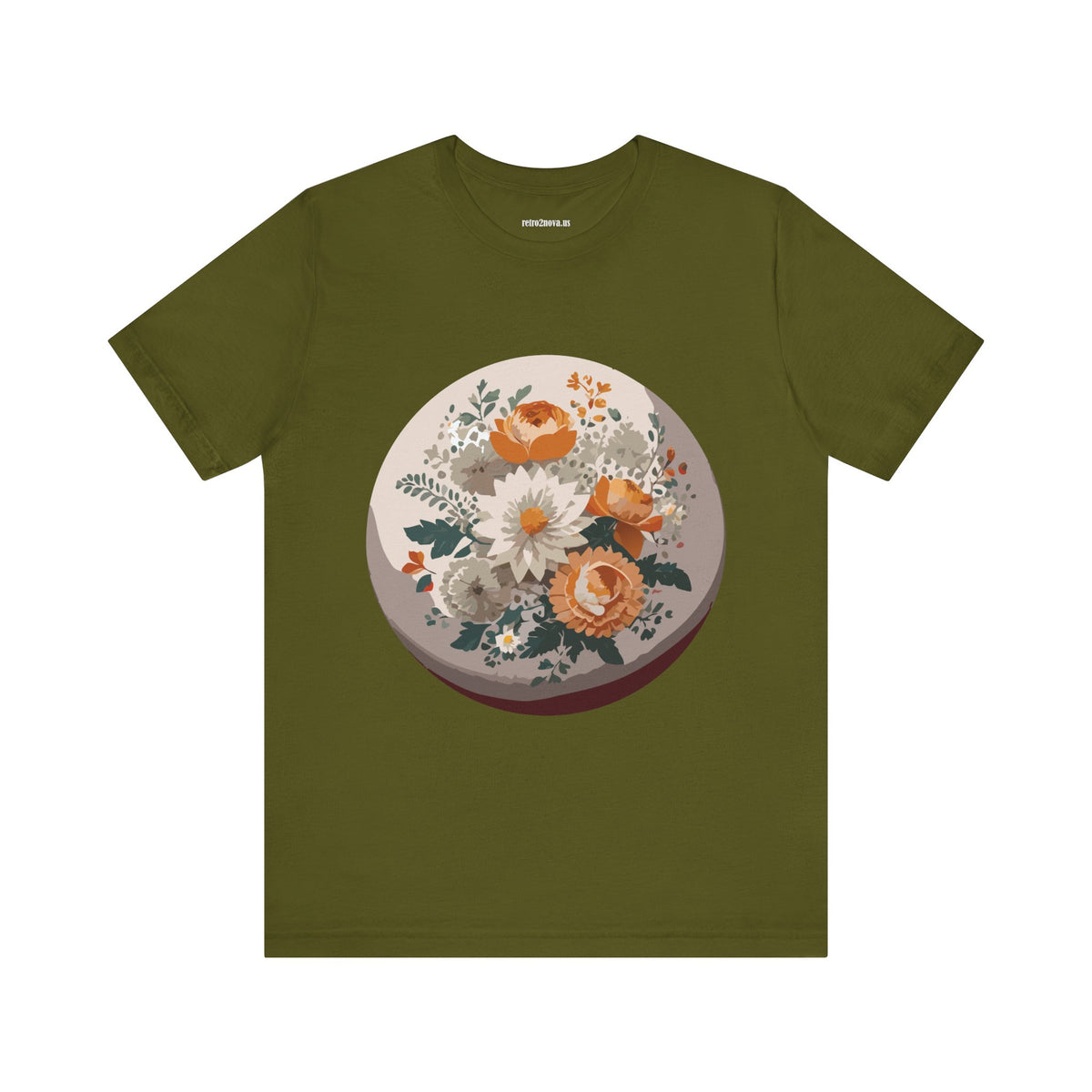 Floral Graphic Unisex Cotton Bella+Canvas Tee with Flowers Design ab105
