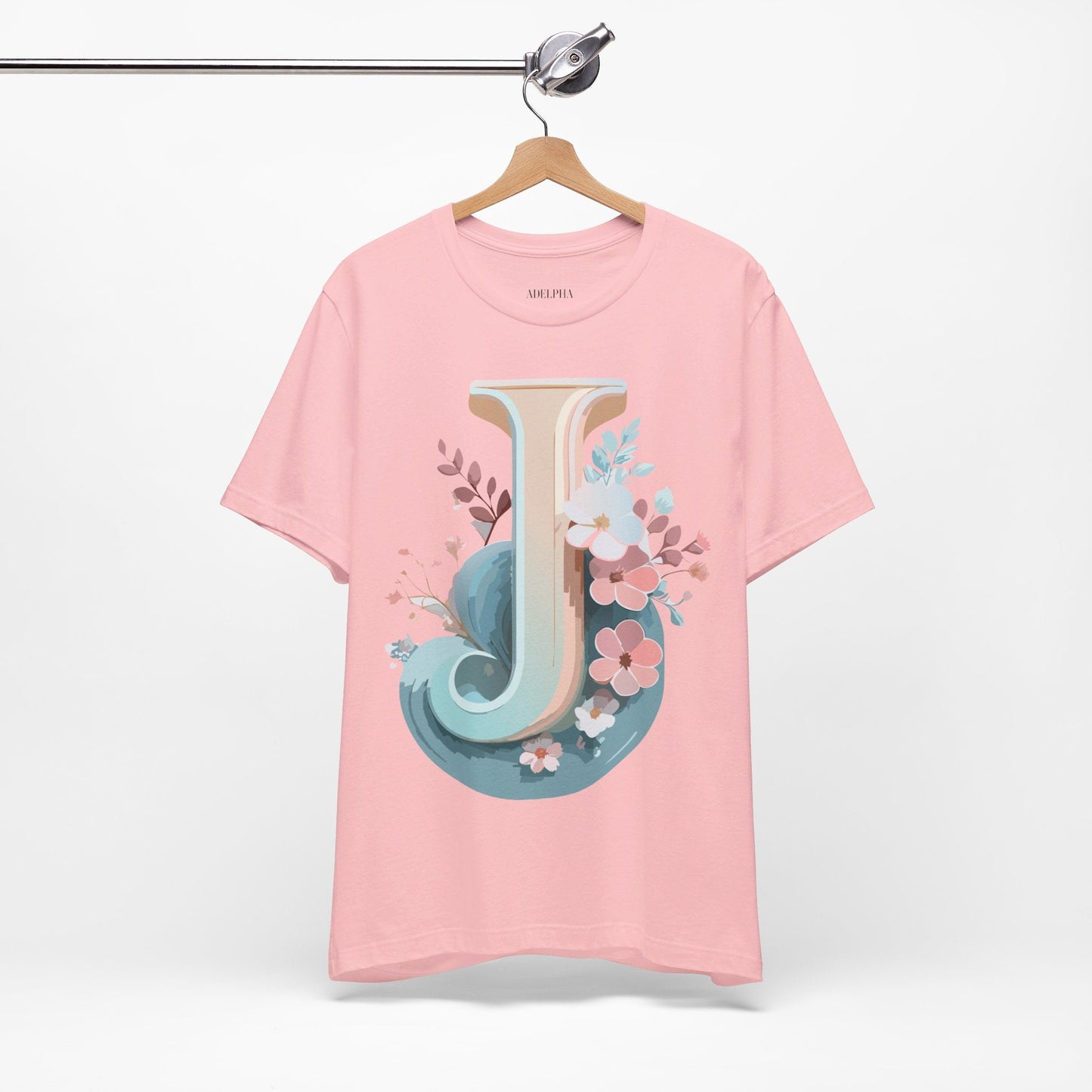Letter J Shirt Graphic Tee For Unisex Style By Adelpha Vintage Inspired Art Tee Design