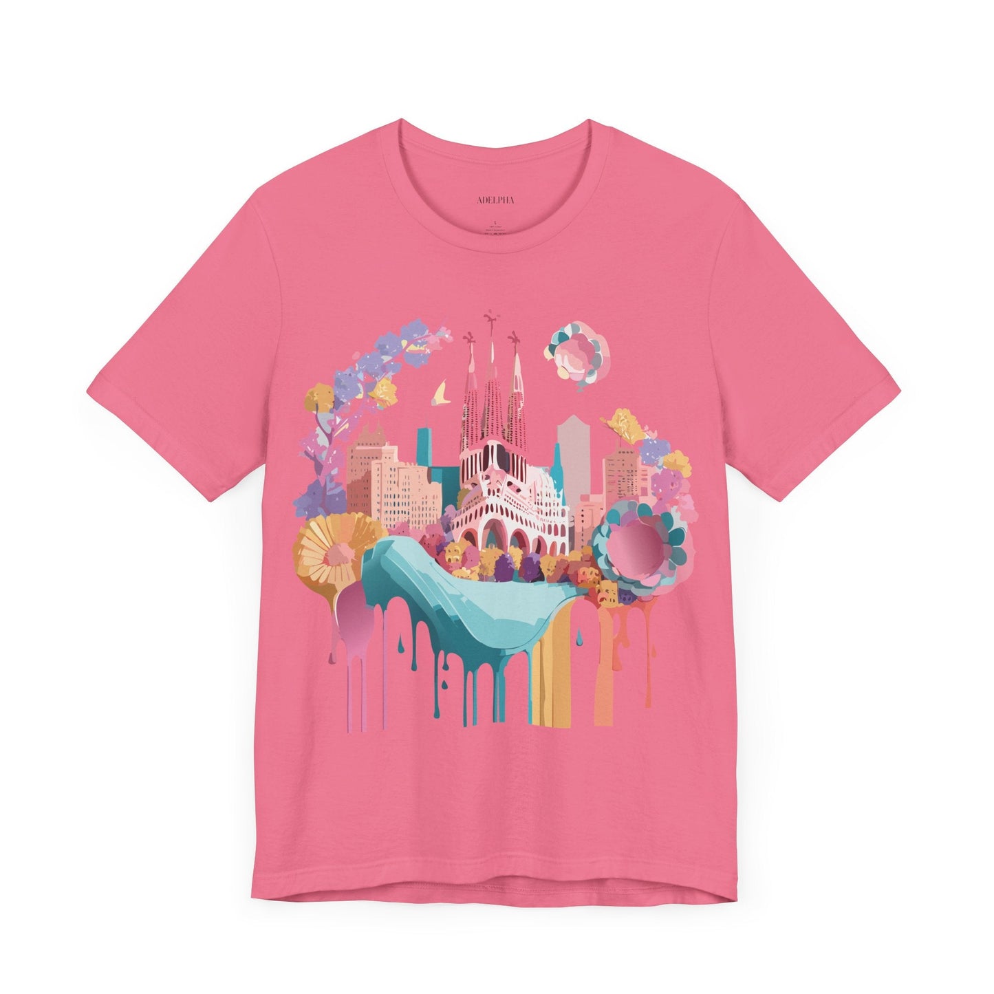 Unisex Graphic Tee Barcelona Design By Adelpha Vintage Artwork Unisex Jersey Short Sleeve Shirt